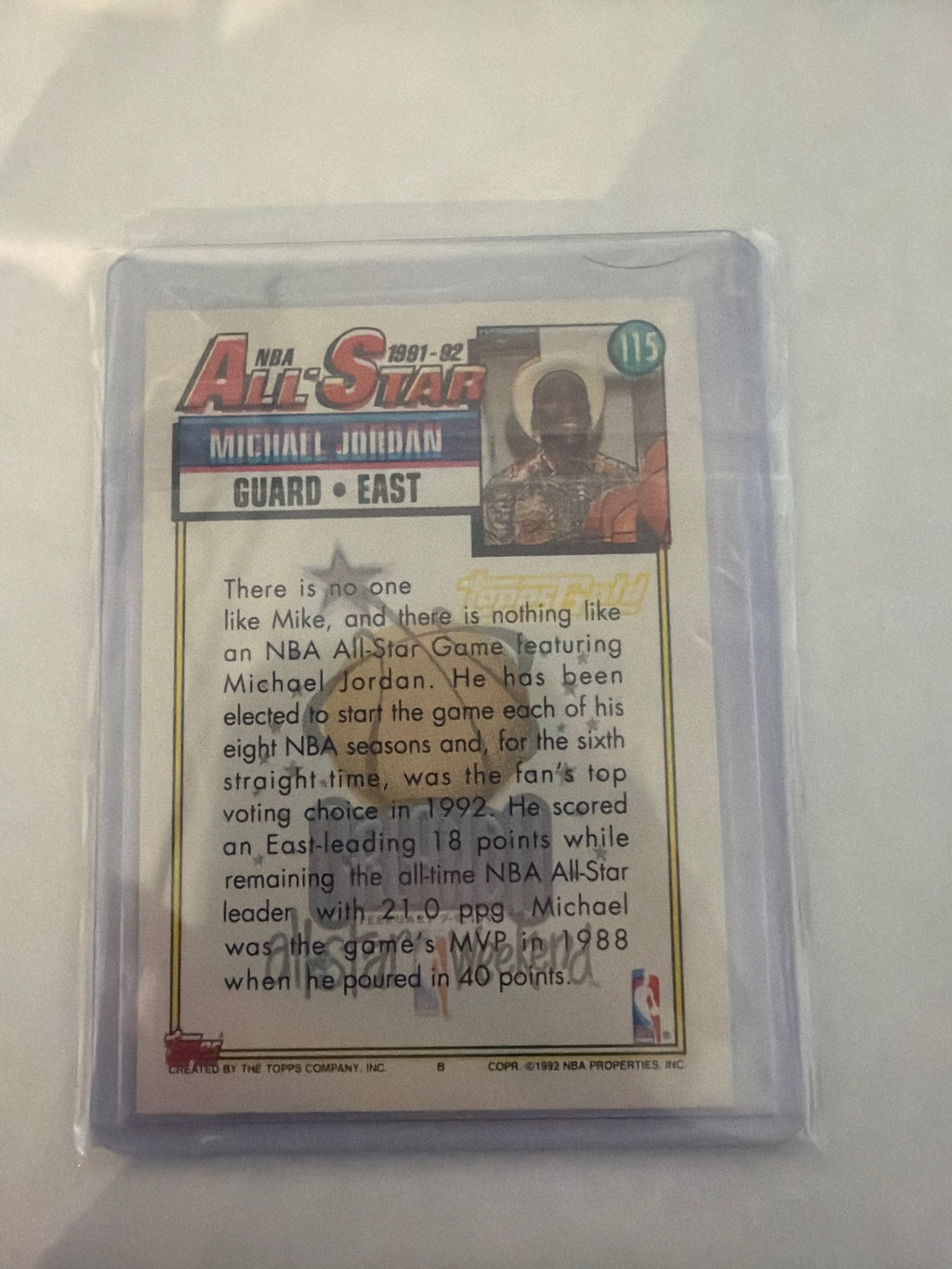 1992 Michael Jordan Topps NBA all star