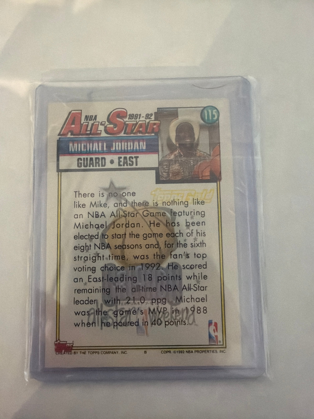 1992 Michael Jordan Topps NBA all star