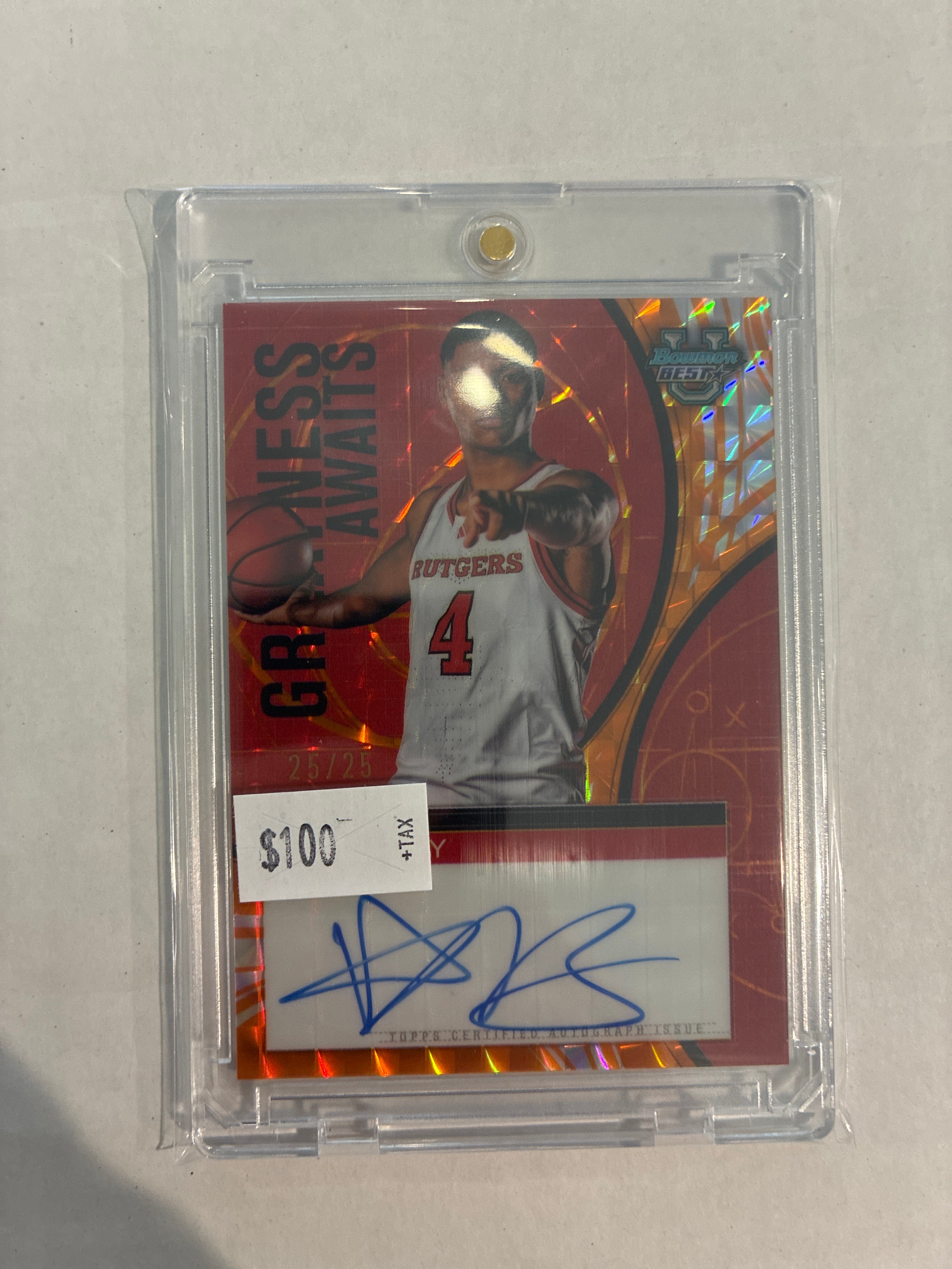 2025 Bowman’s Best University Ace Bailey Greatness Awaits Auto 25/25