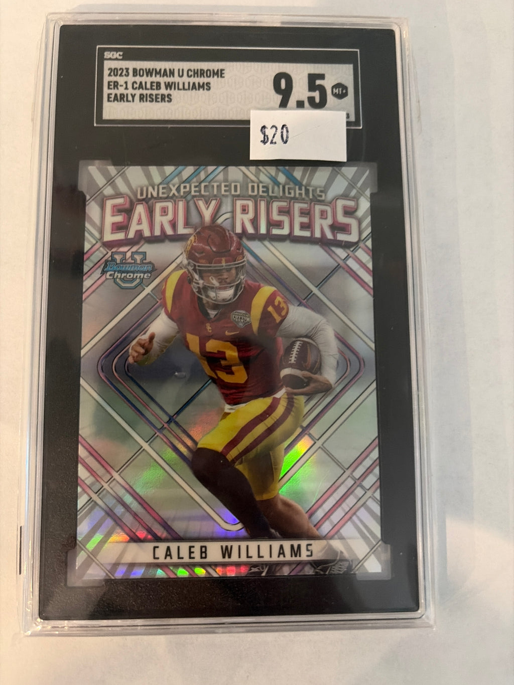 2023 Bowman U chrome ER – 1 Caleb Williams early Risers SGC 9.5