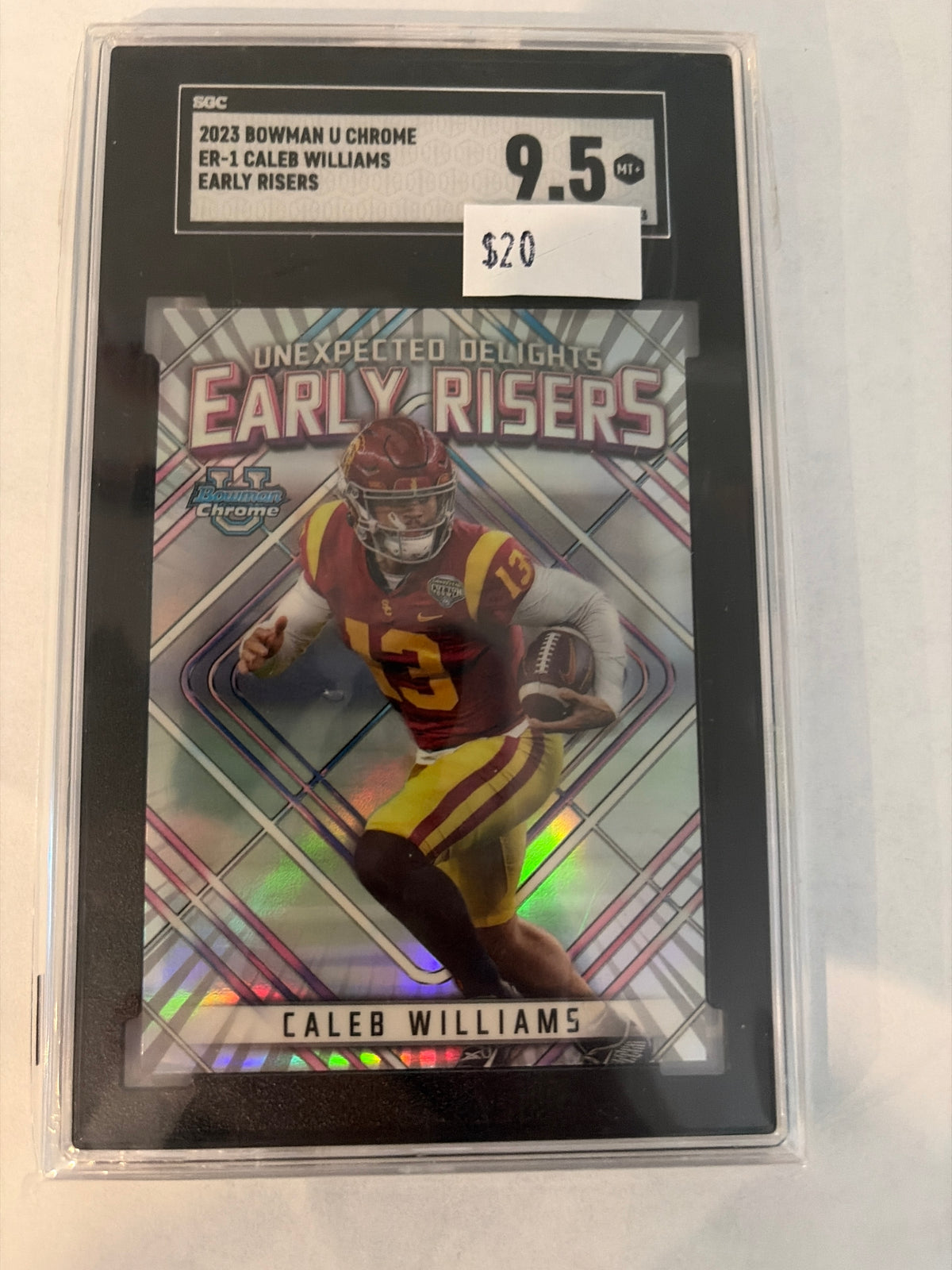 2023 Bowman U chrome ER – 1 Caleb Williams early Risers SGC 9.5