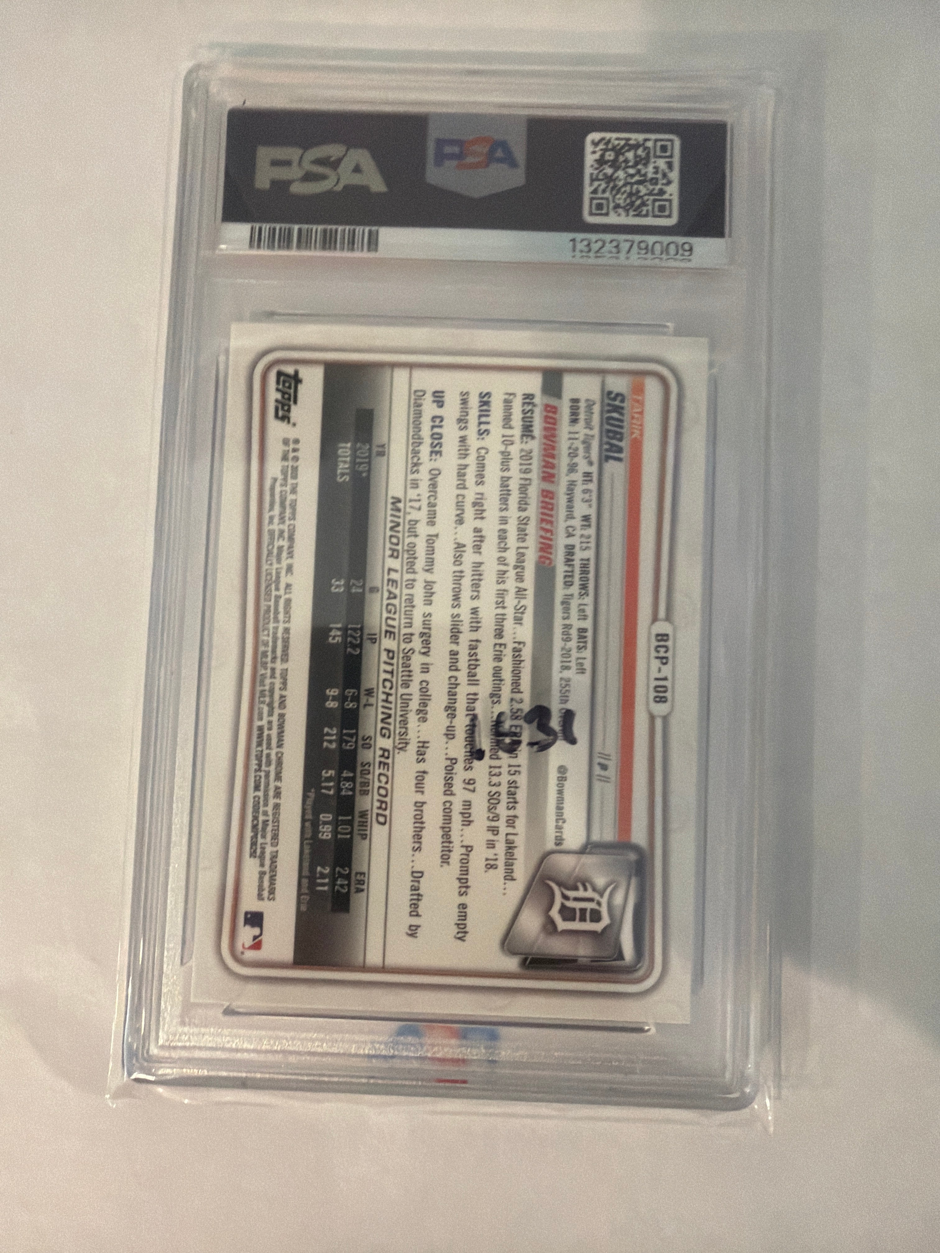 2020 bowman chrome Tarik Skubal prospects PSA10