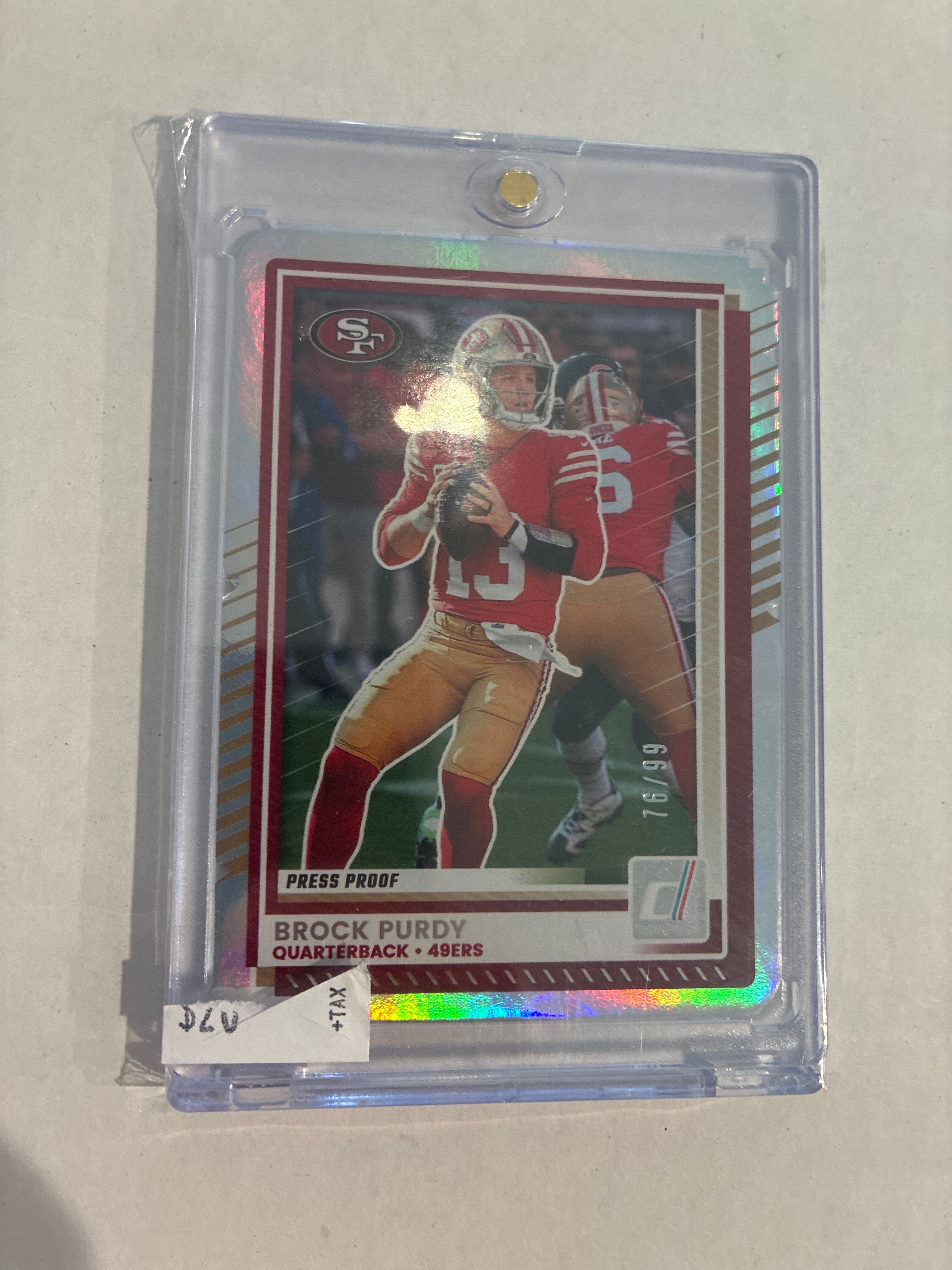 2025 Panini Donruss Brock Purdy Press Proof 76/99