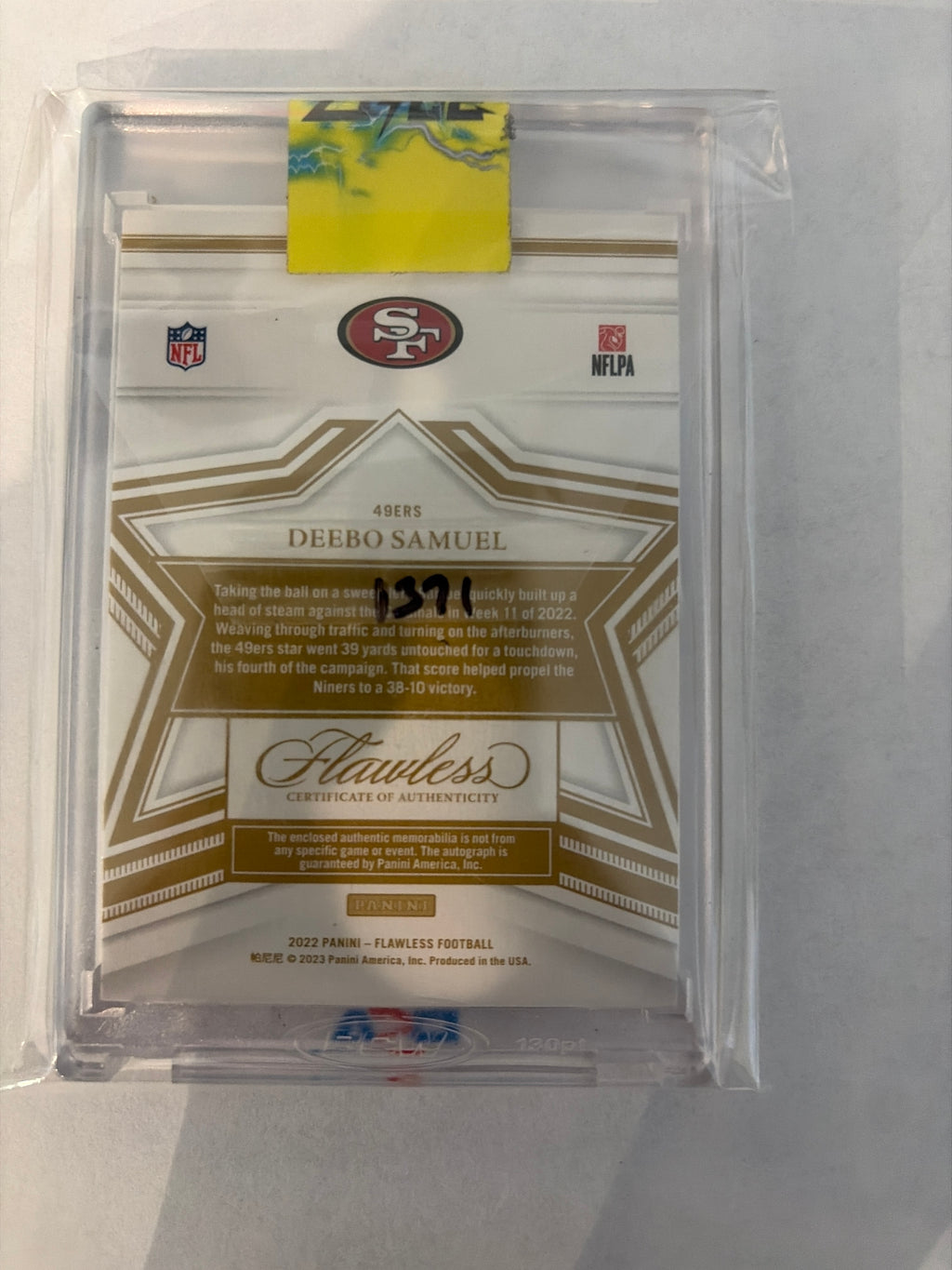2022 flawless Deebo Samuel auto patch 14/25