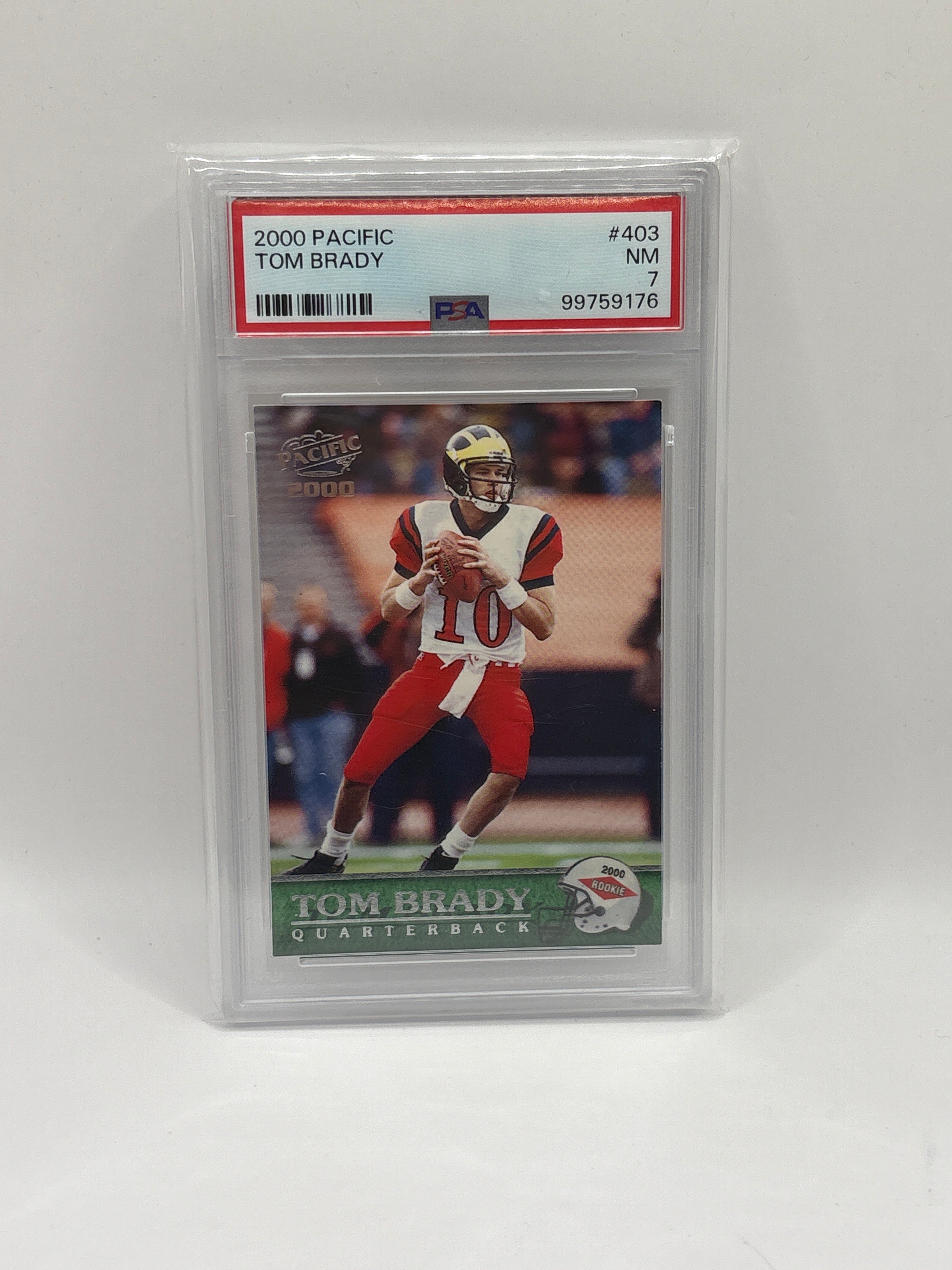2000 Pacific Tom Brady (RC) #403 Rookie Card - PSA 7 NM New England Patriots HOF