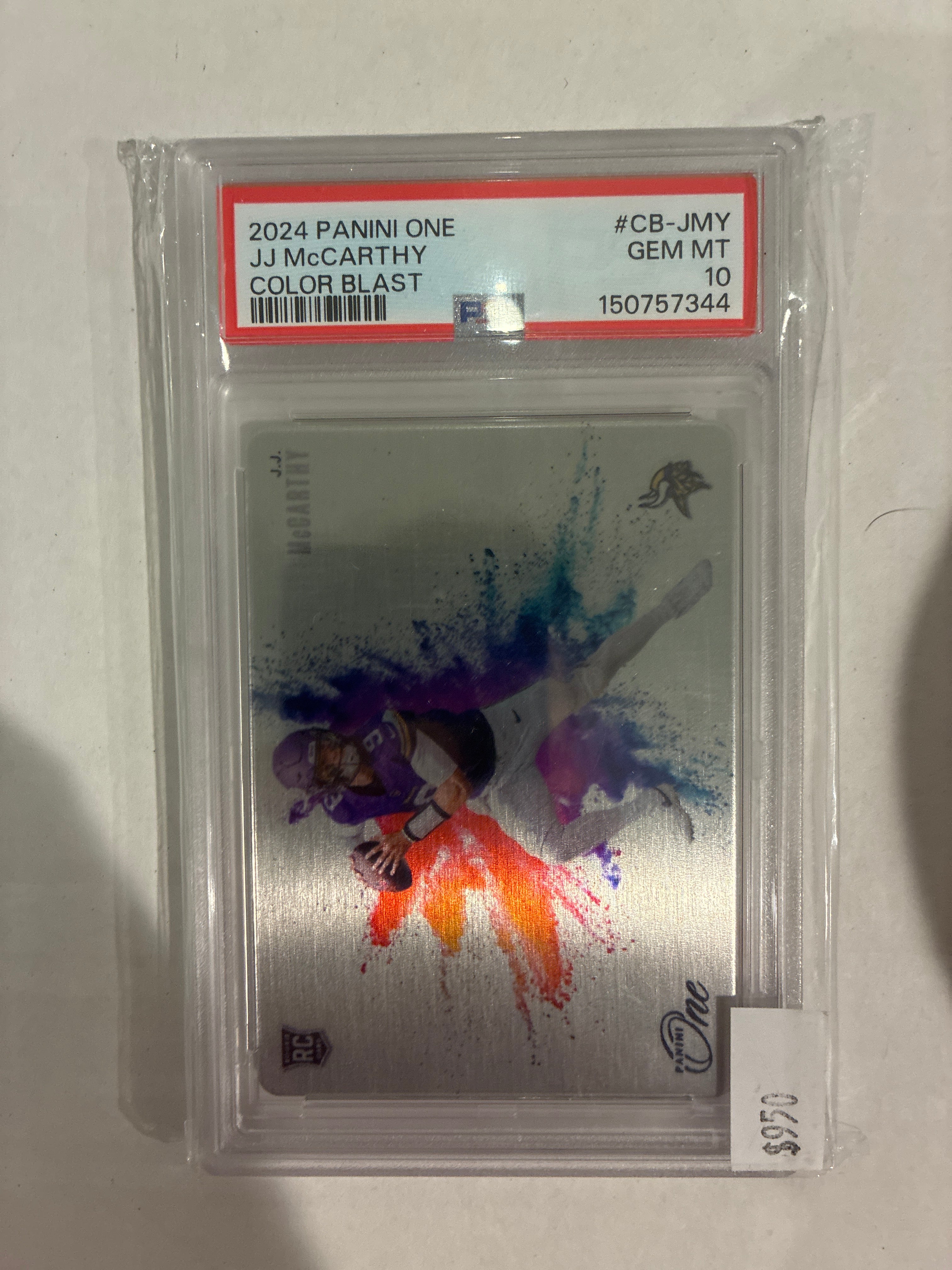 2024 Panini One JJ McCarthy Color Blast PSA 10