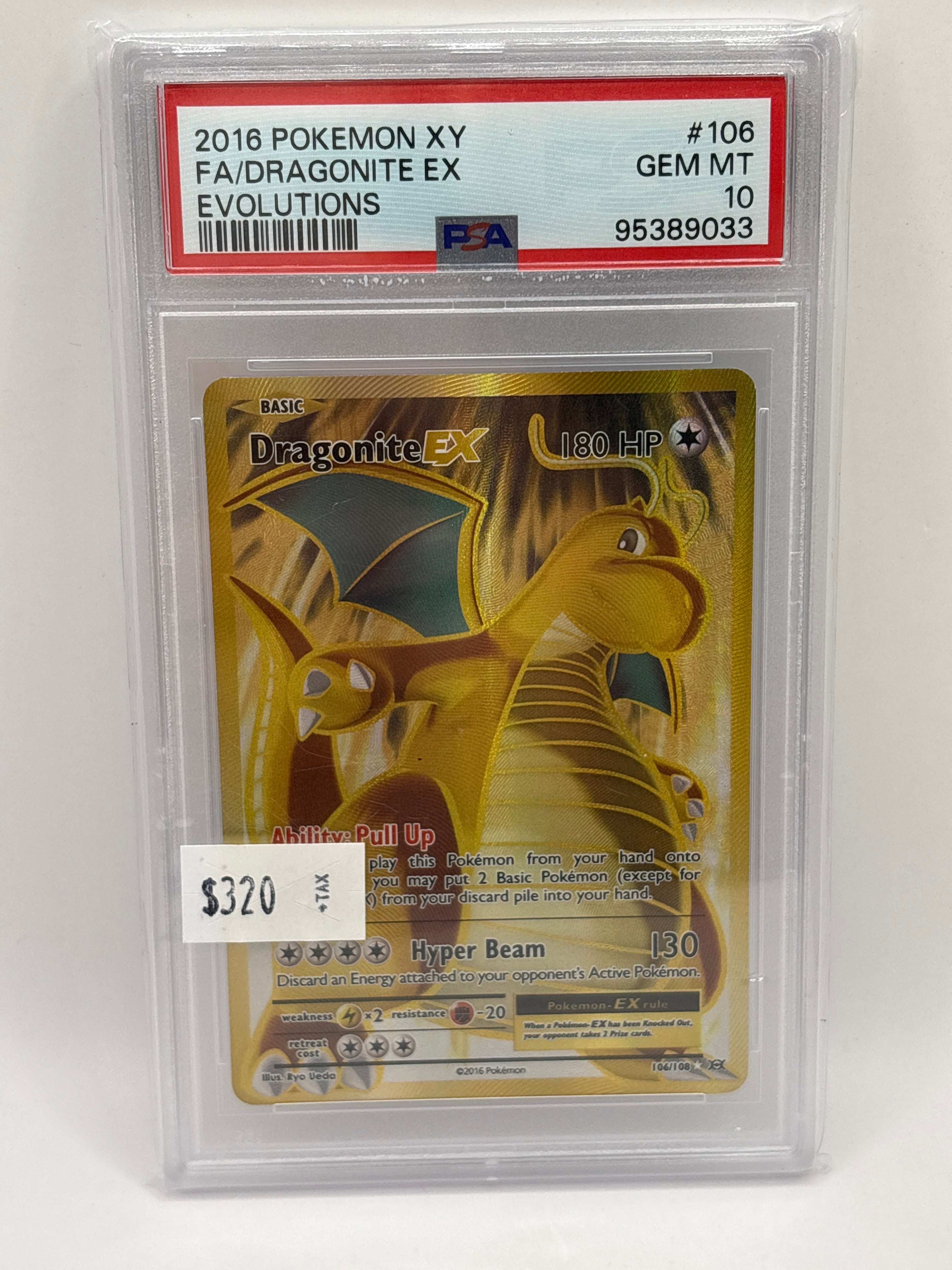 Dragonite EX (Full Art) 106/108 Evolutions Holo PSA 10