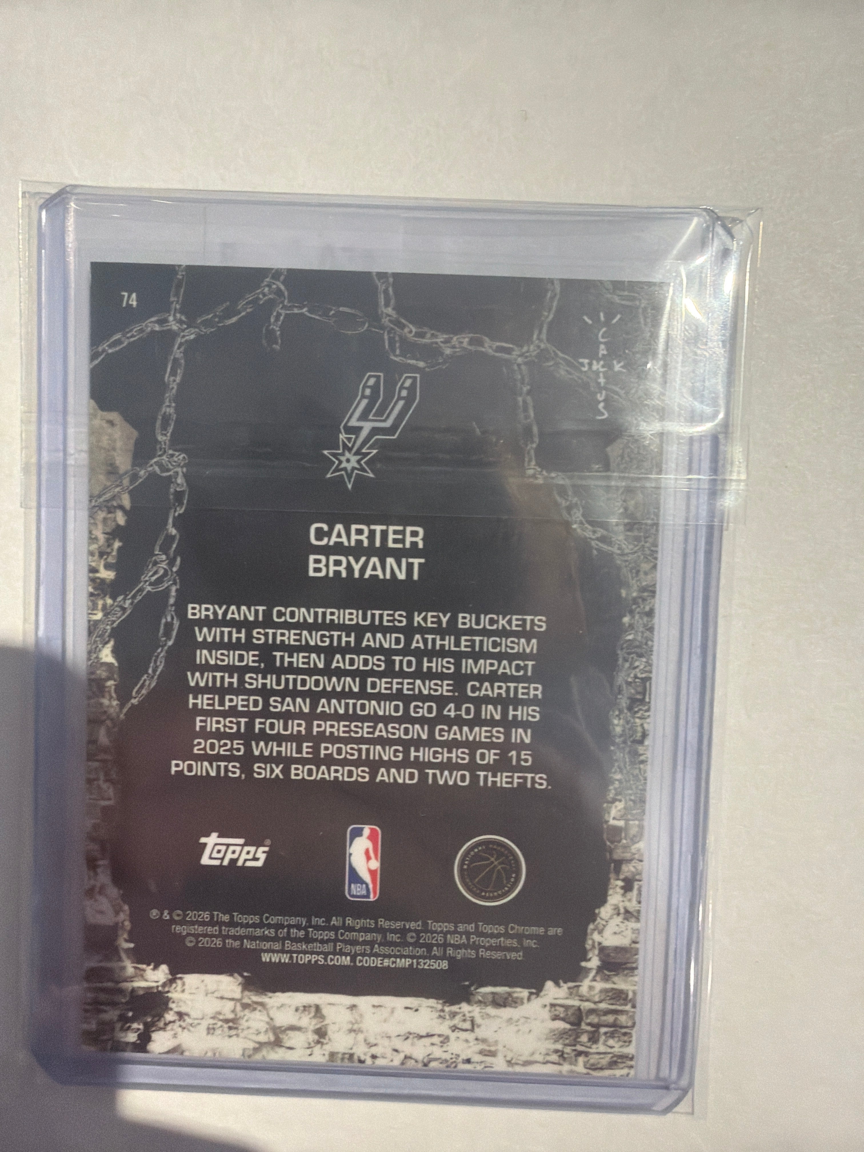 2026 Topps Carter Bryant 30/41