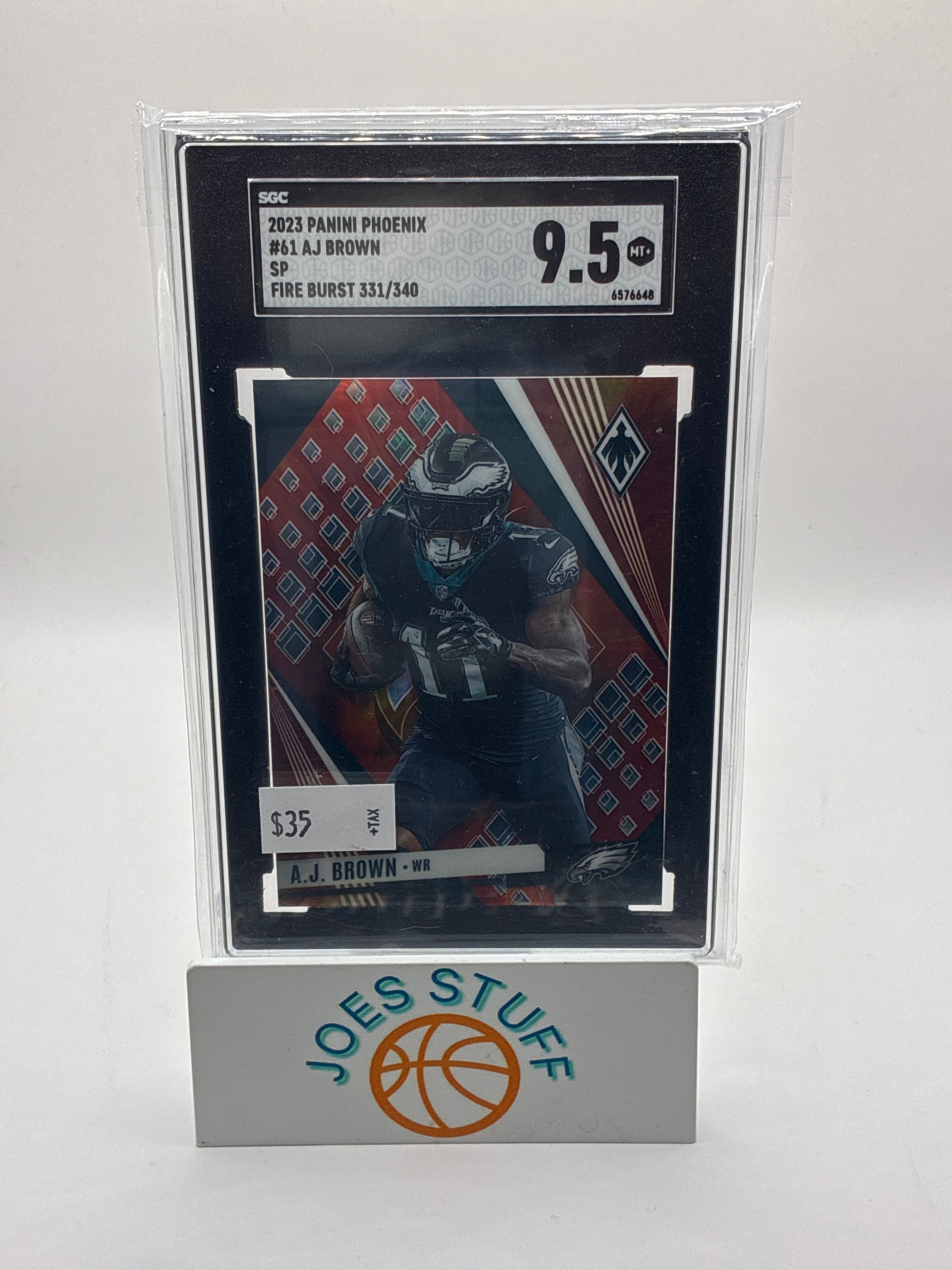 2023 Panini Phoenix A.J. Brown Fire Burst 331/340 SGC 9.5