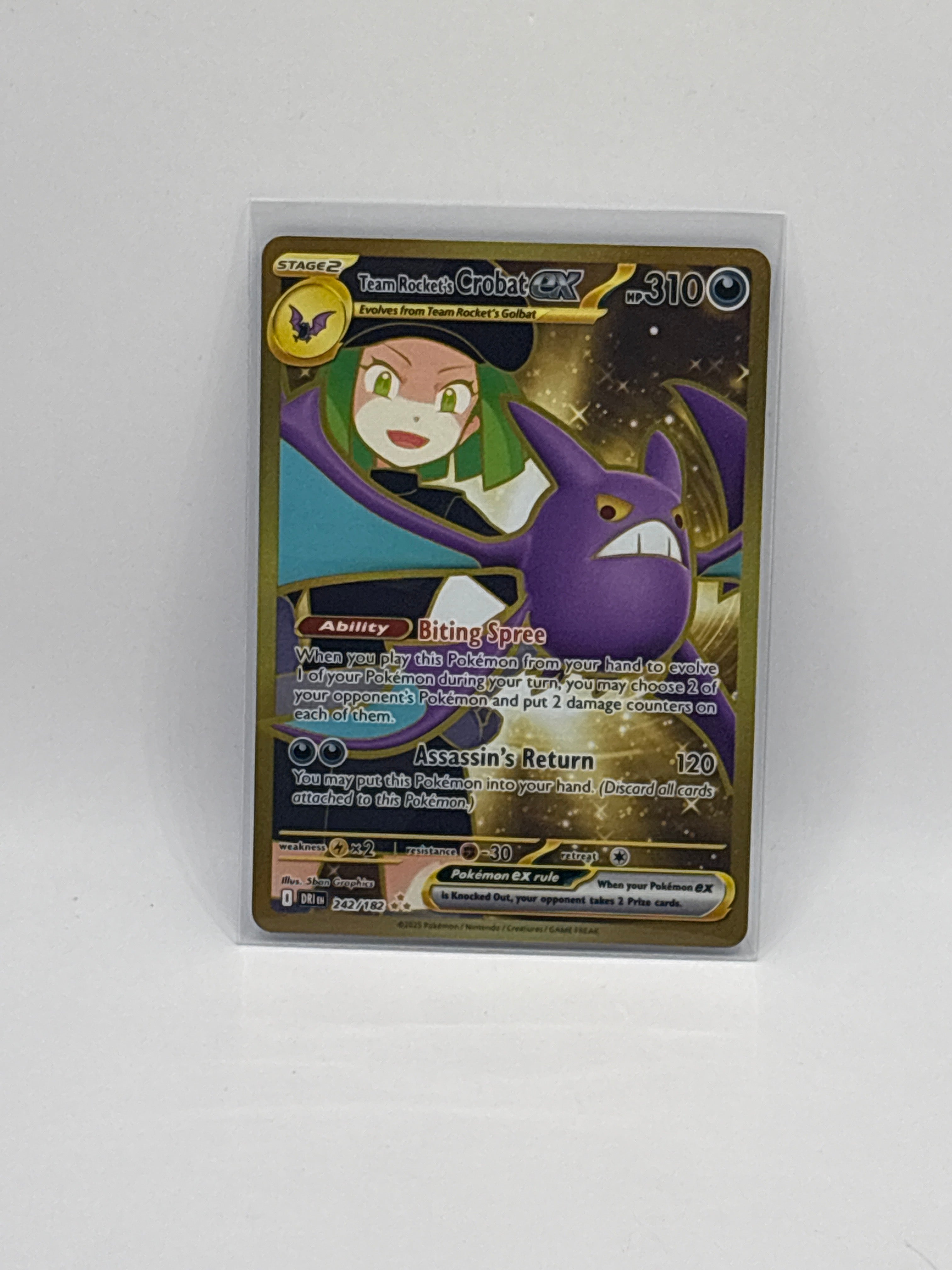 Team Rocket's Crobat ex 242/182 Sv10: Destined Rivals Holo Hyper Rare