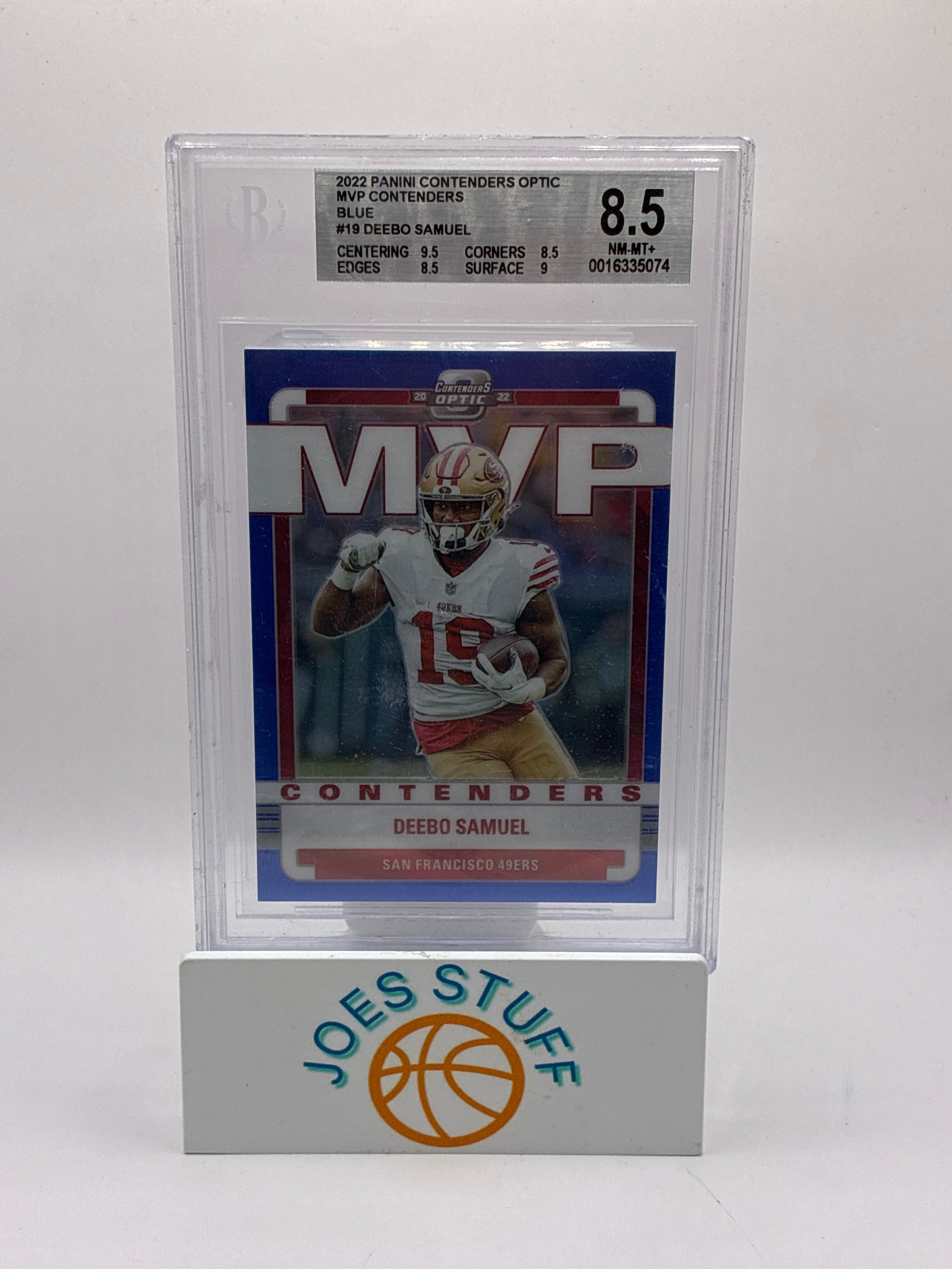 2025 Panini Contenders Optic Deebo Samuel Mvp Contenders Blue Prizm 01/99