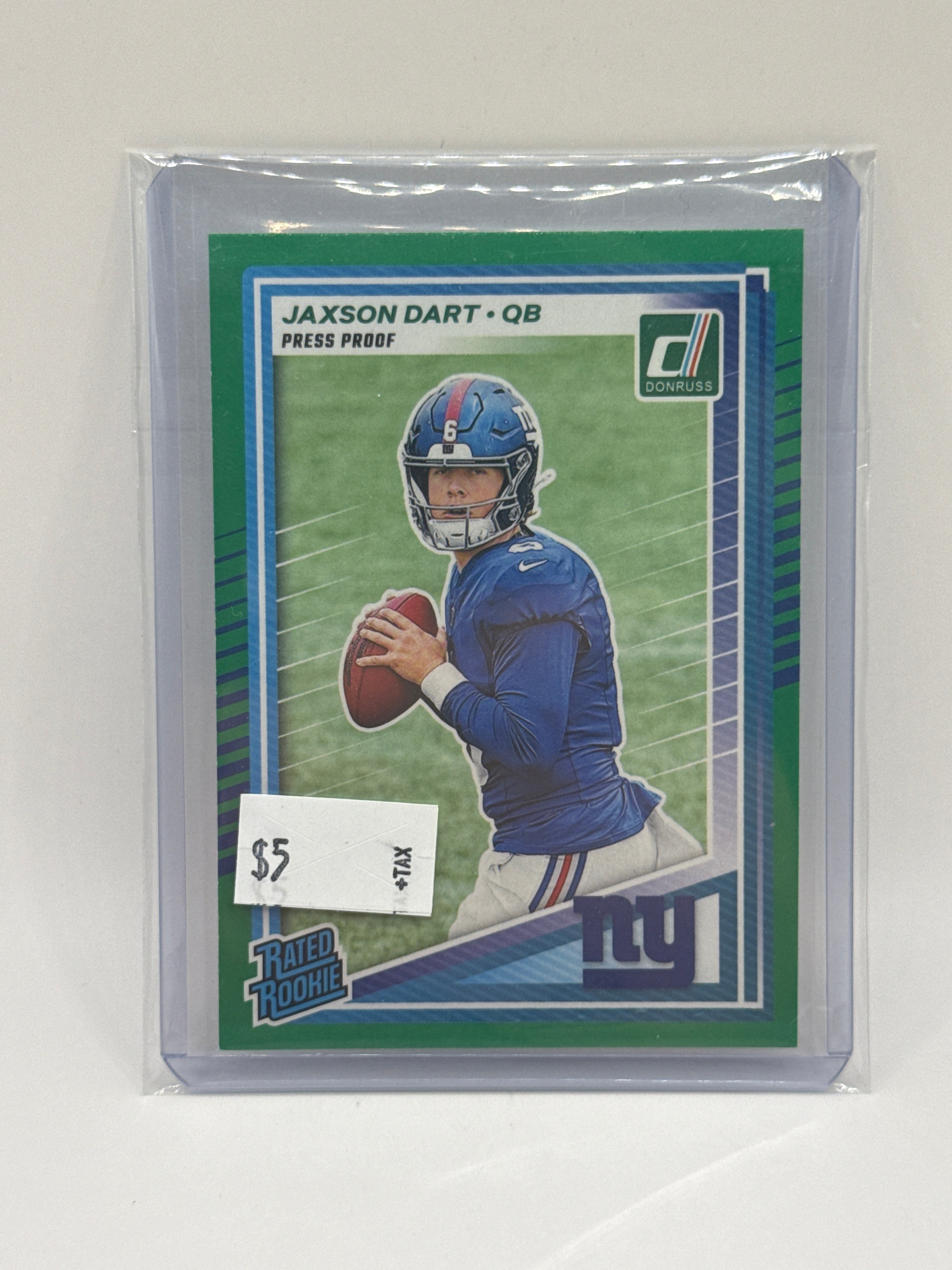 2025 Donruss Jaxson Dart Green Press Proof RC