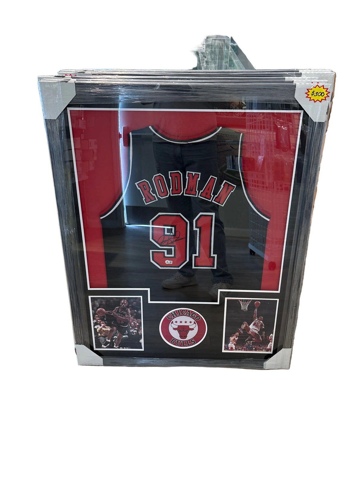 Denis Rodman Autographed Framed Jersey