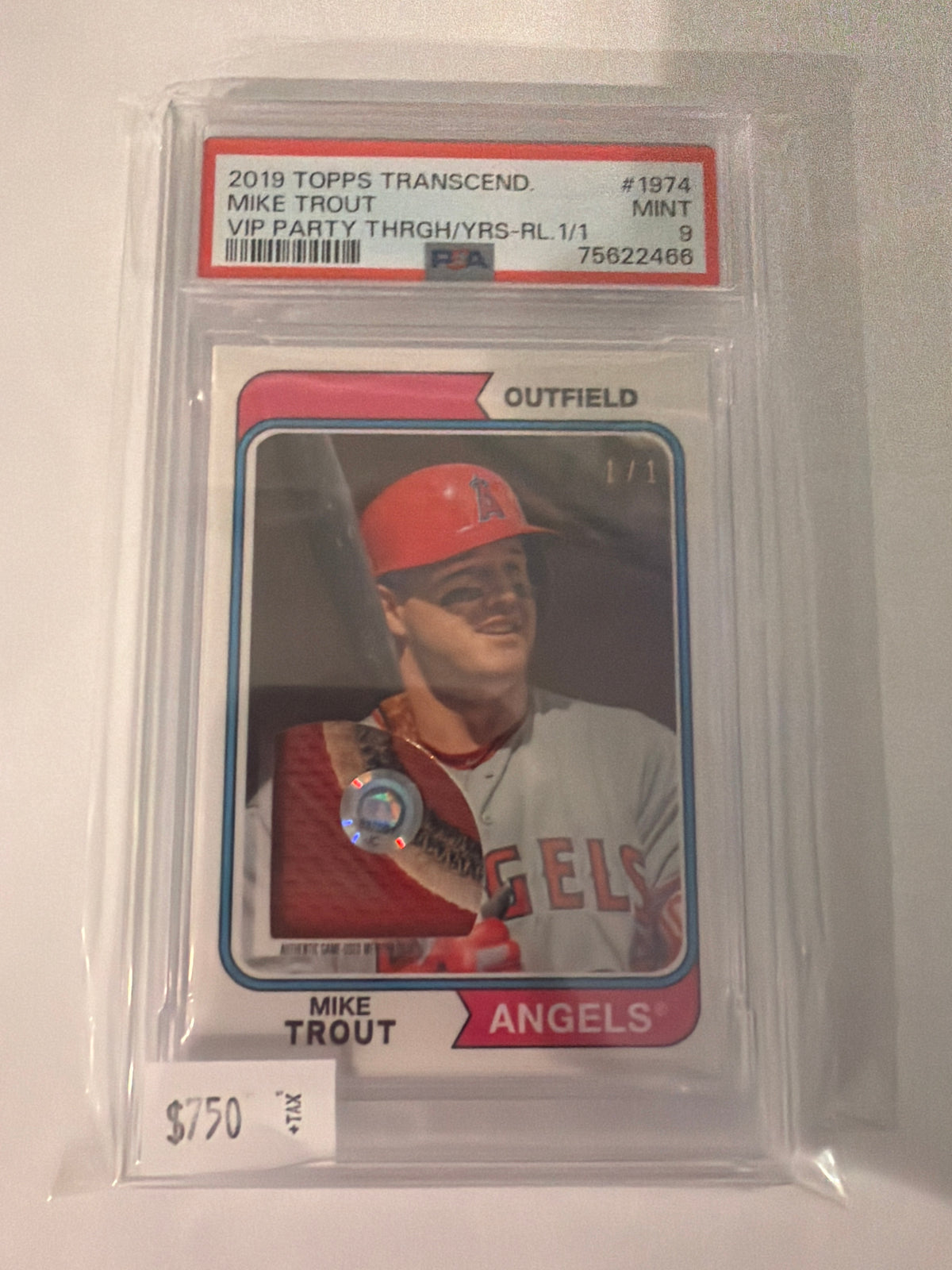 2019 Topps Transcend. Mike Trout VIP Party 1/1