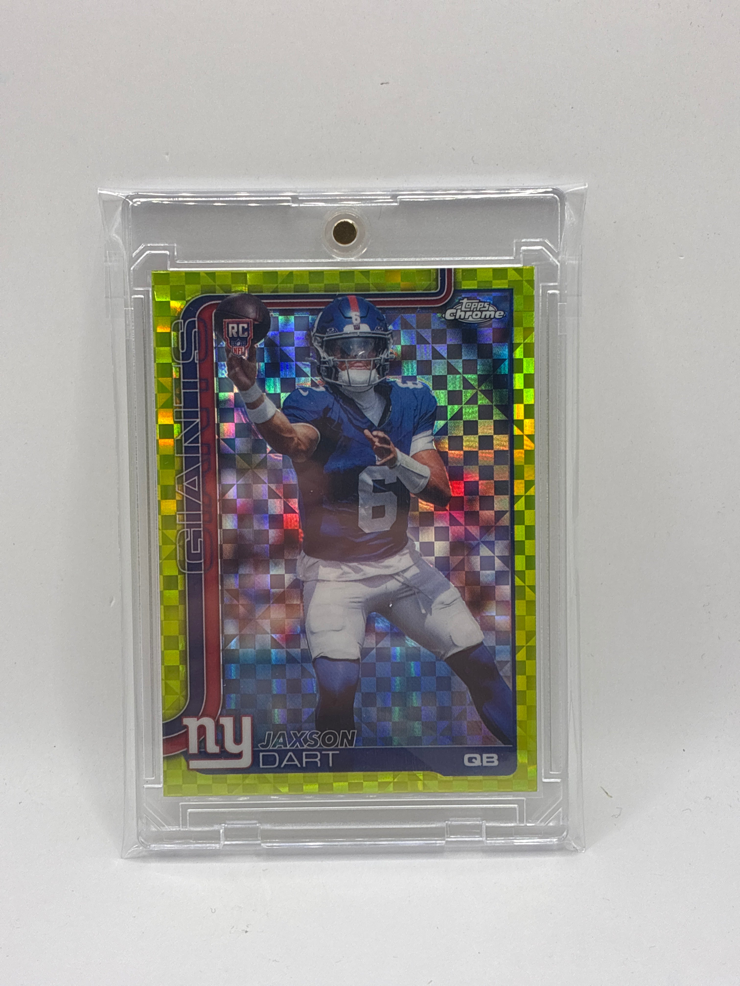 2025 Topps Chrome Rookies Jaxson Dart #306 Lime Green X-Fractor