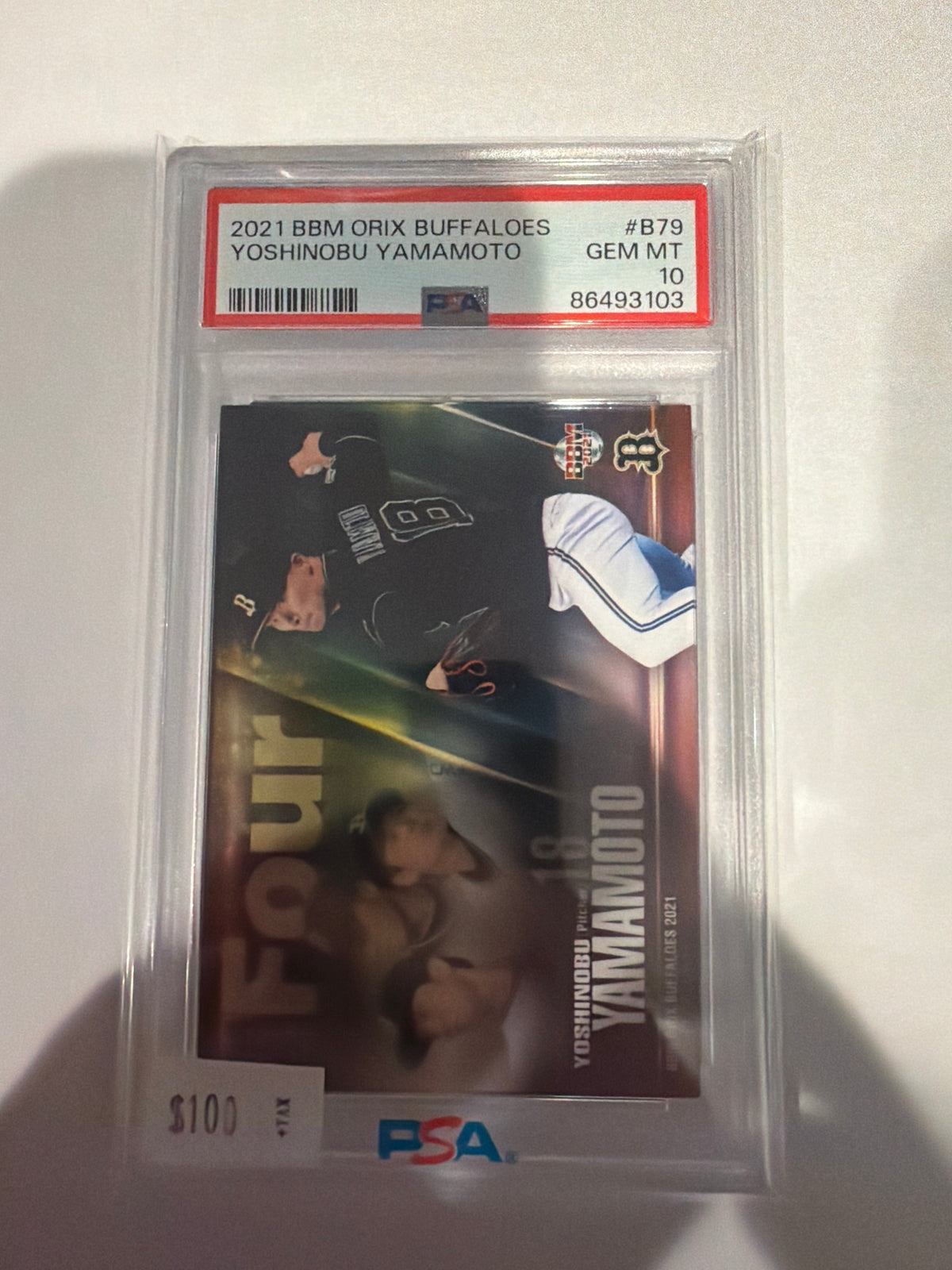 2021 BBM Orix Buffaloes Yoshinobu Yamamoto PSA10
