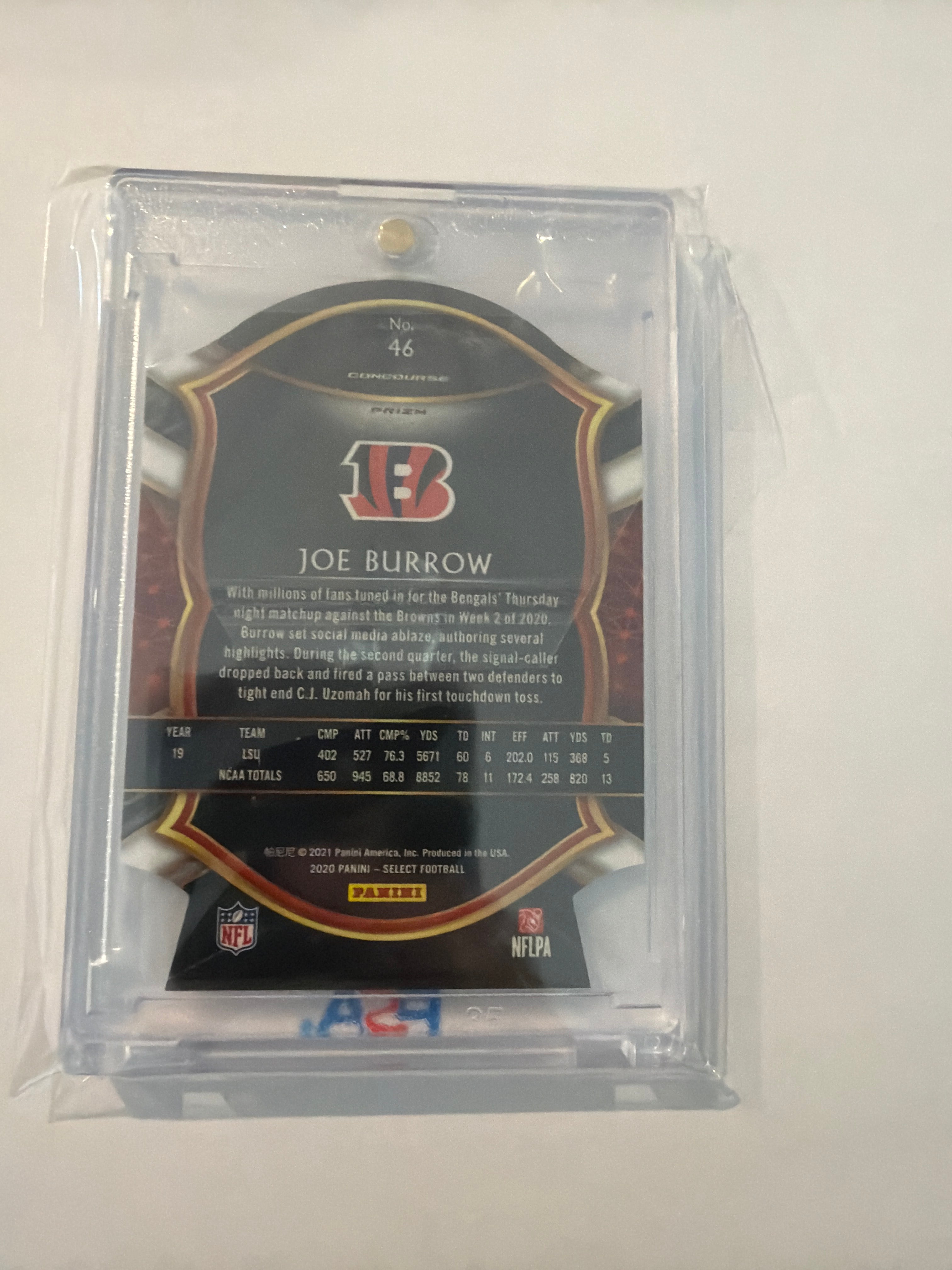 2020 select Joe burrow rookie card