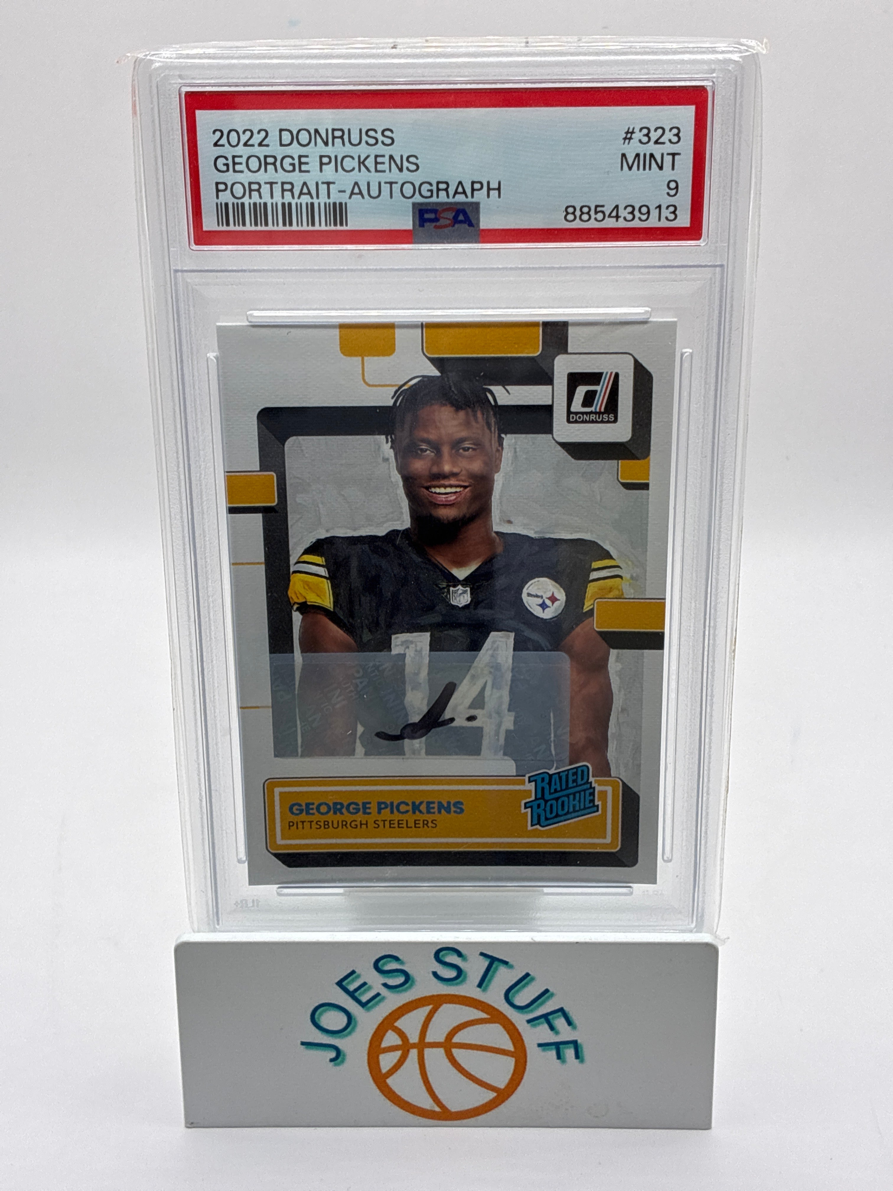 2022 Panini DonRuss George Pickens Rated Rookie #323 Portrait Autograph 16/49 PSA 9