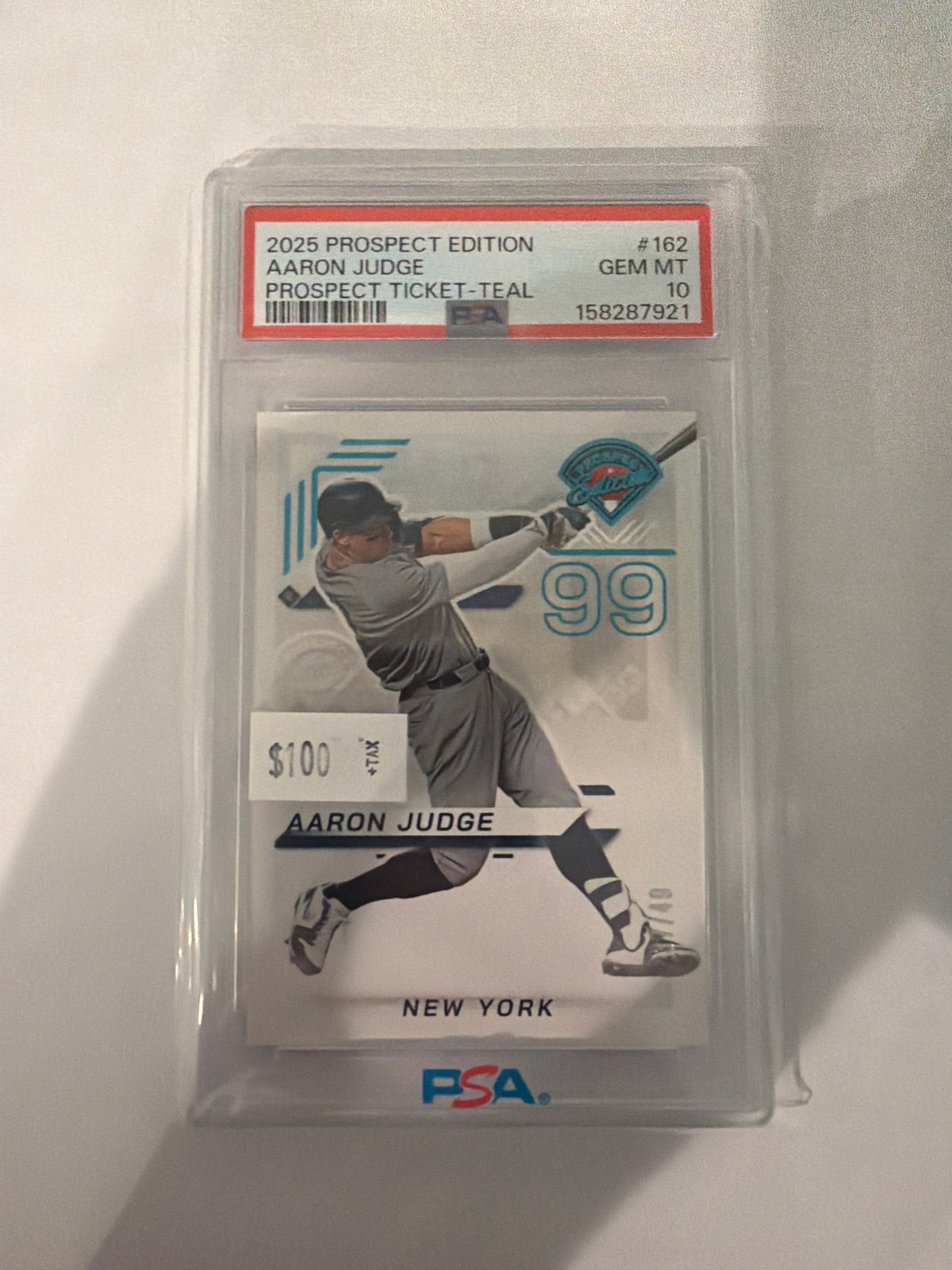 2025 Prospect Edition Aaron Judge Prospect Ticket Teal PSA 10