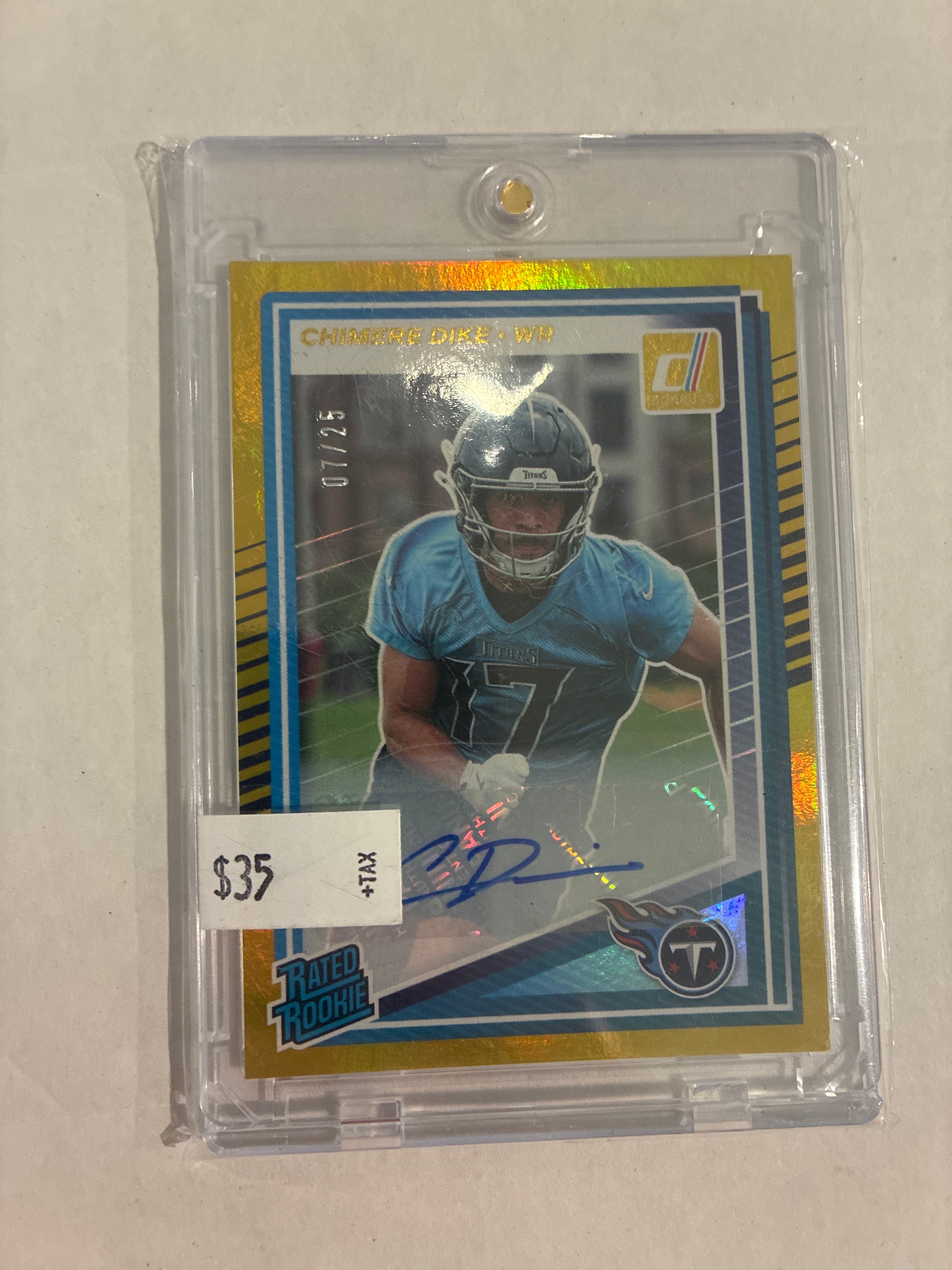 2025 Panini Donruss Chimere Dike Gold Autograph 07/25