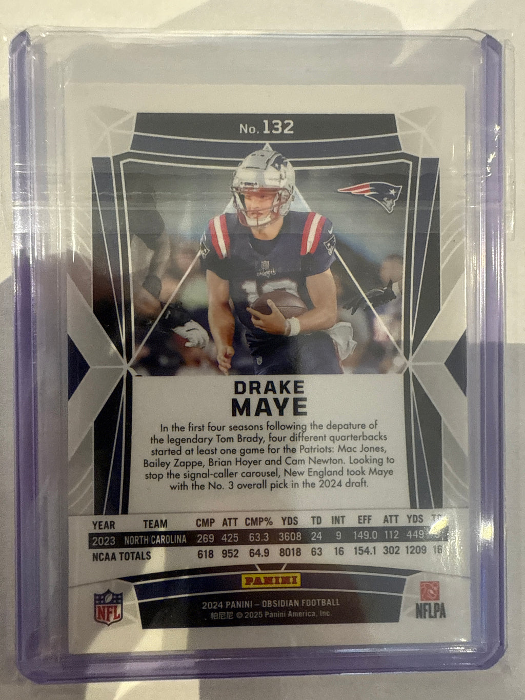 2024 Obsidian Drake Maye international blue wave.