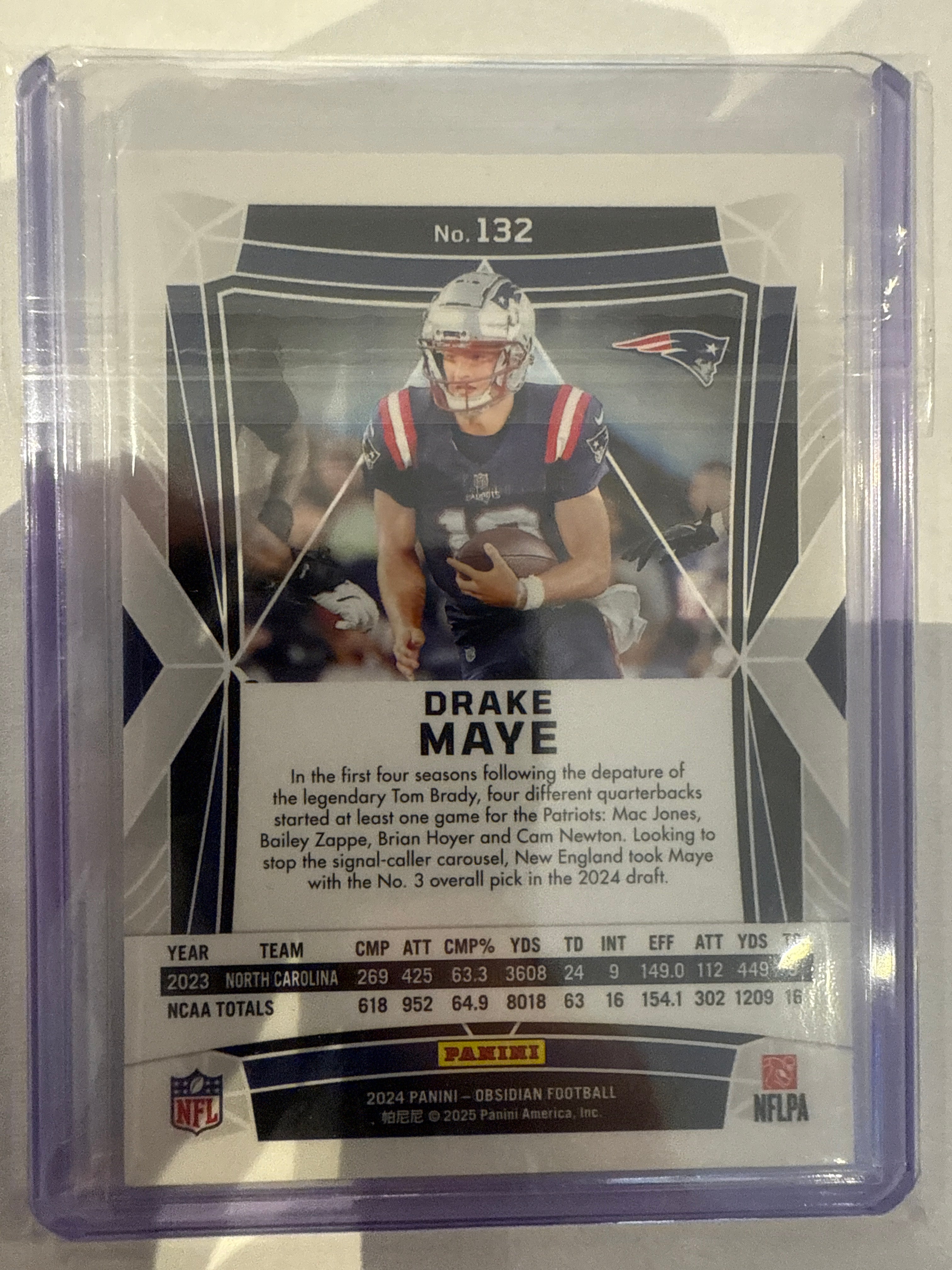 2024 Obsidian Drake Maye international blue wave.