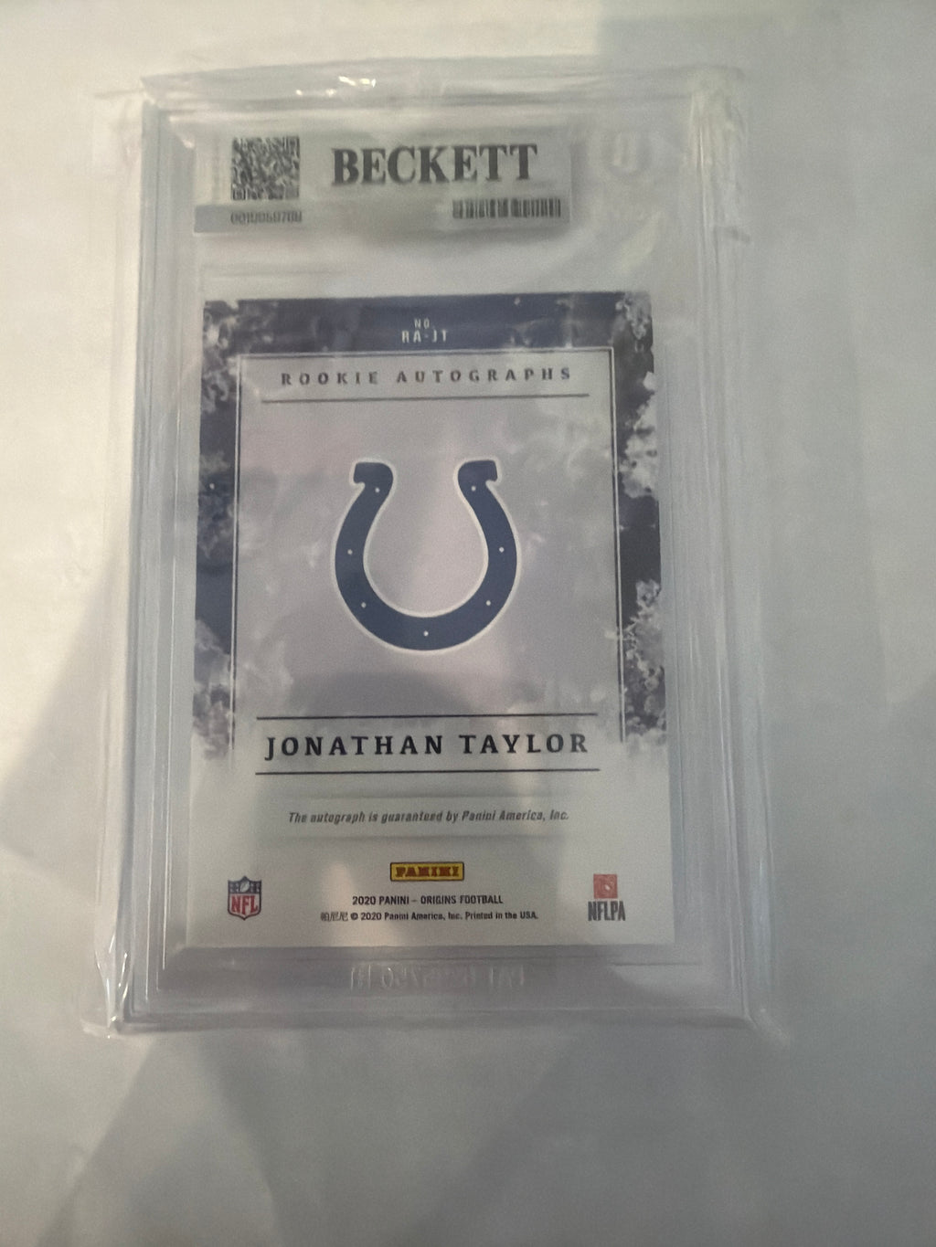 2020 Panini origins rookie autographs Jonathan Taylor Beckett 8.5