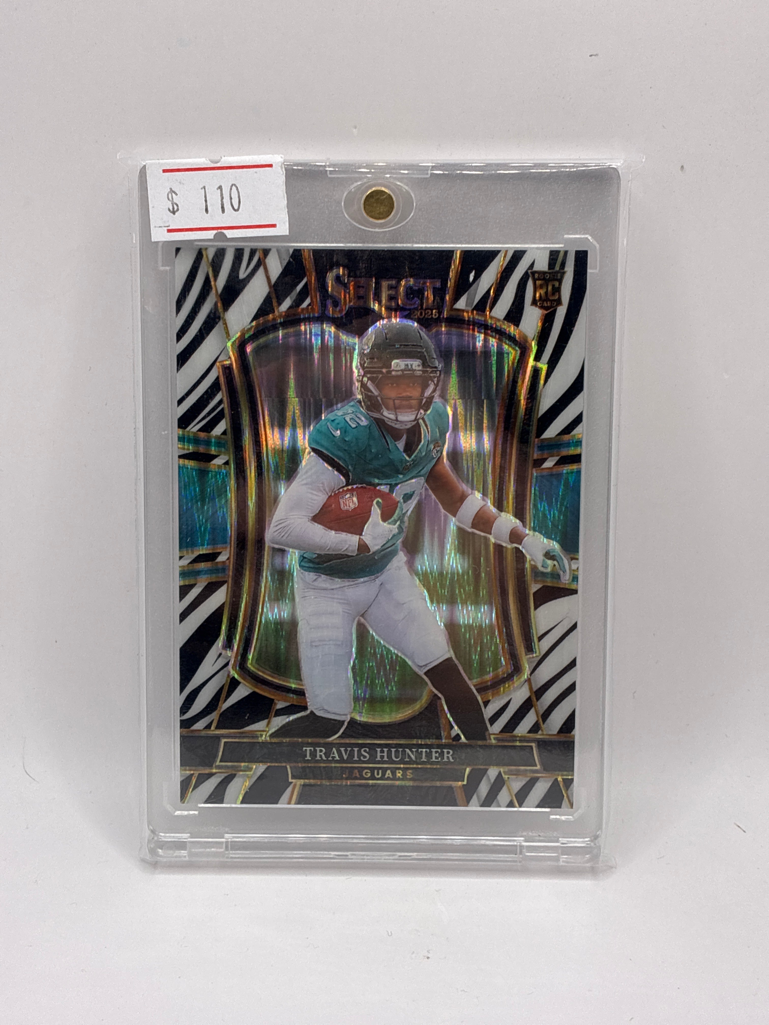 2025 Panini Select Premier Level Travis Hunter #128 Zebra Prizm
