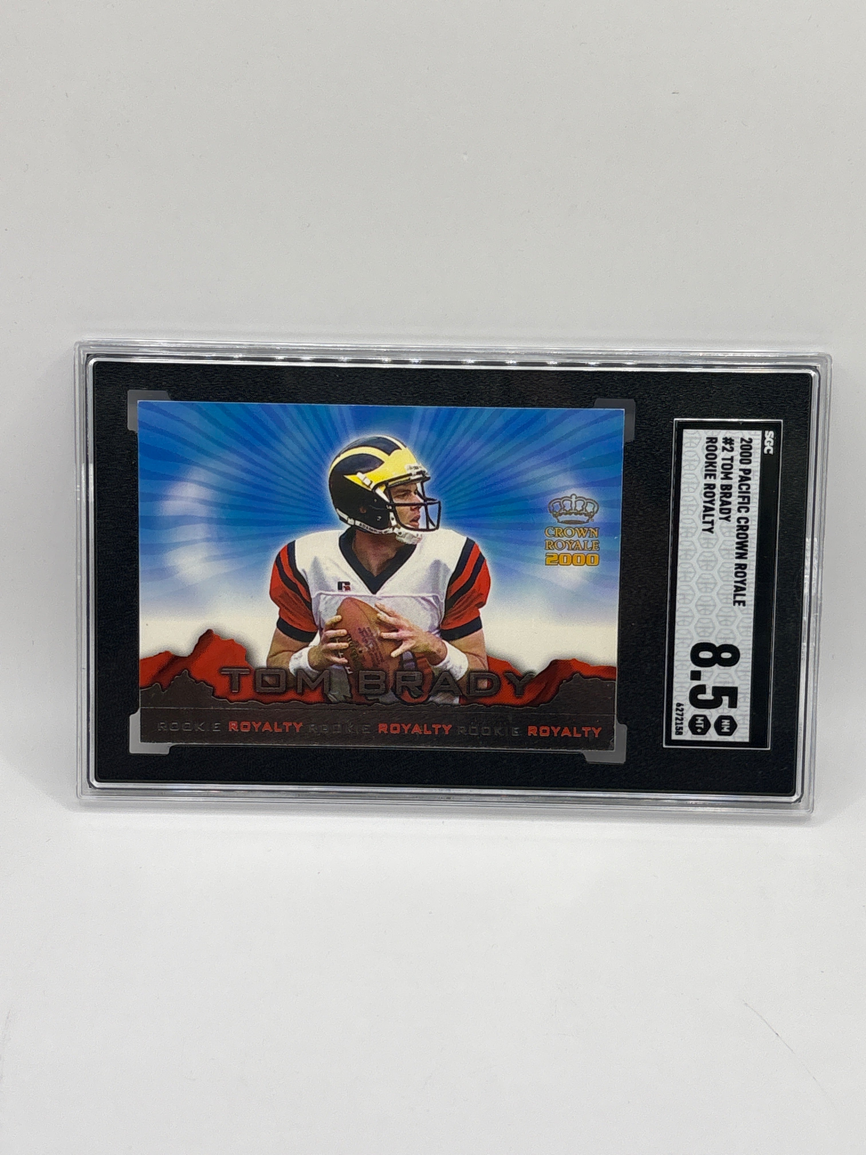 2000 Pacific Crown Royale #2 Tom Brady Rookie Football Card Royalty SGC 8.5 Nice