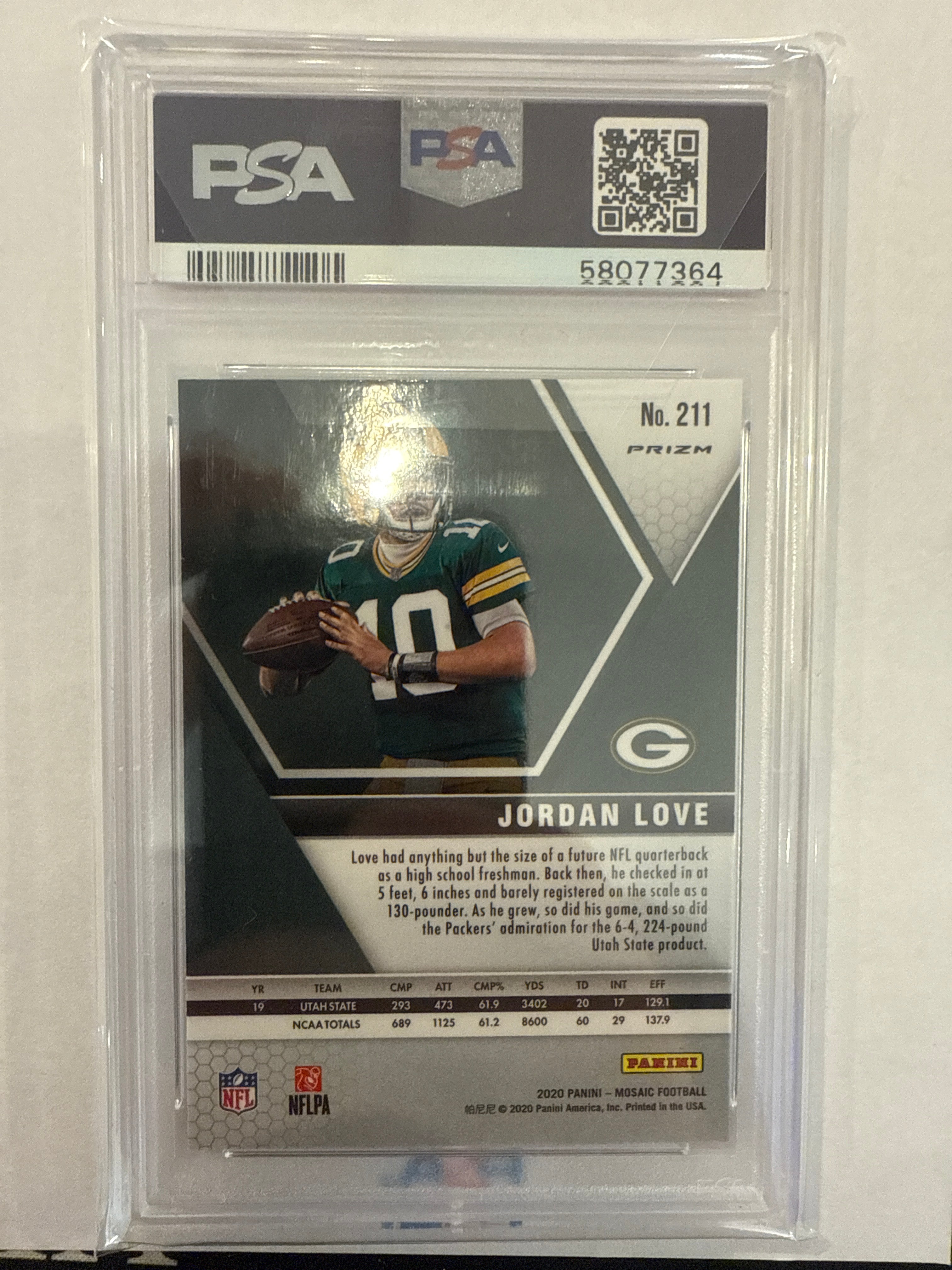 2020 Mosaic Jordan Love Green Mosaic PSA 10