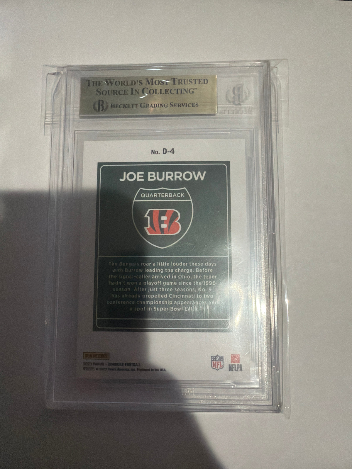 2023 Donruss Downtown Joe Burrow Beckett 9.5