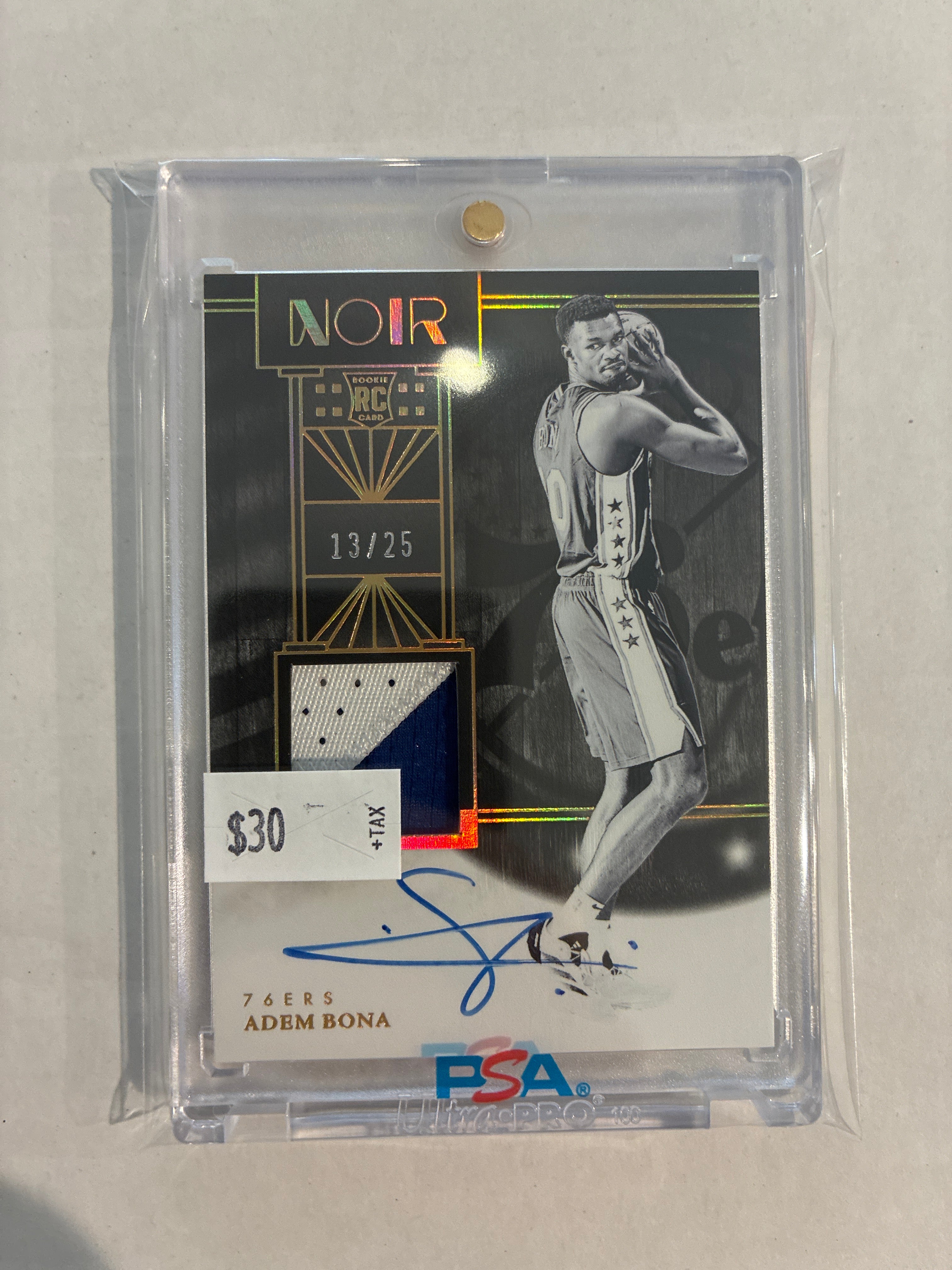 2024-25 Panini Noir Adem Bona RC Patch Auto /25