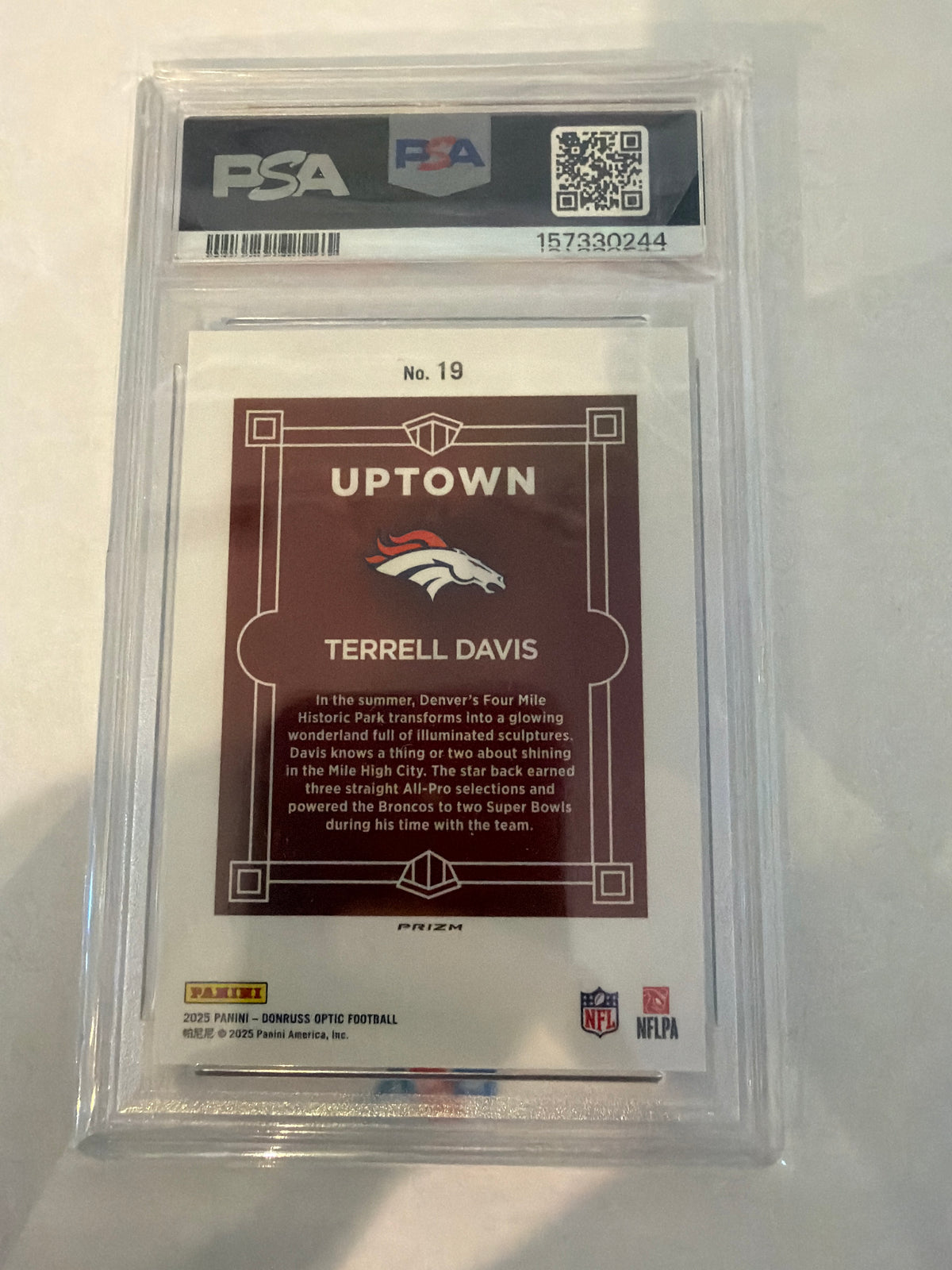 2025 Don optic Terrell Davis uptown PSA10￼