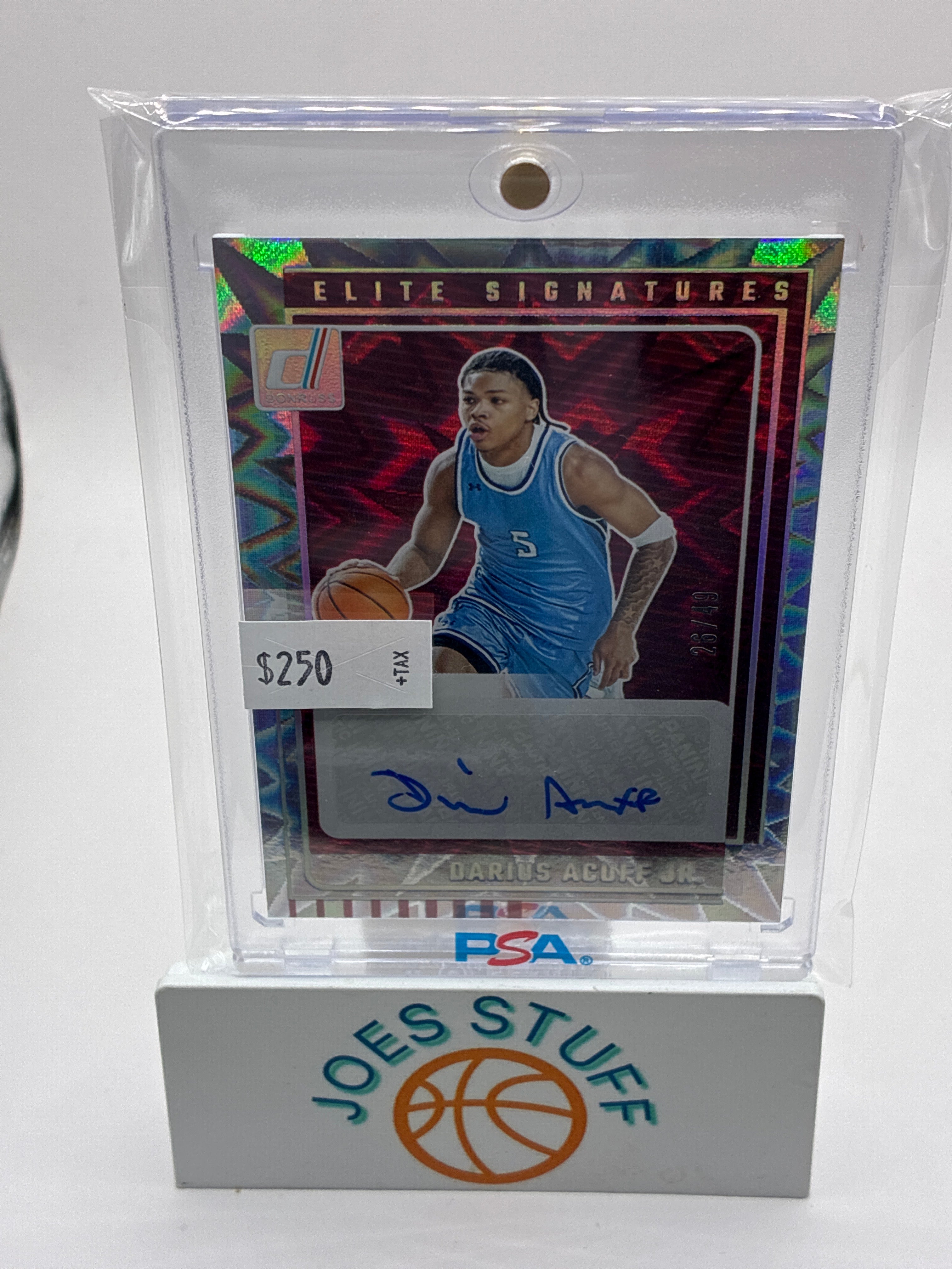 2025-26 Donruss Darius Acuff Jr. Elite Signatures Auto Red Starburst 26/49