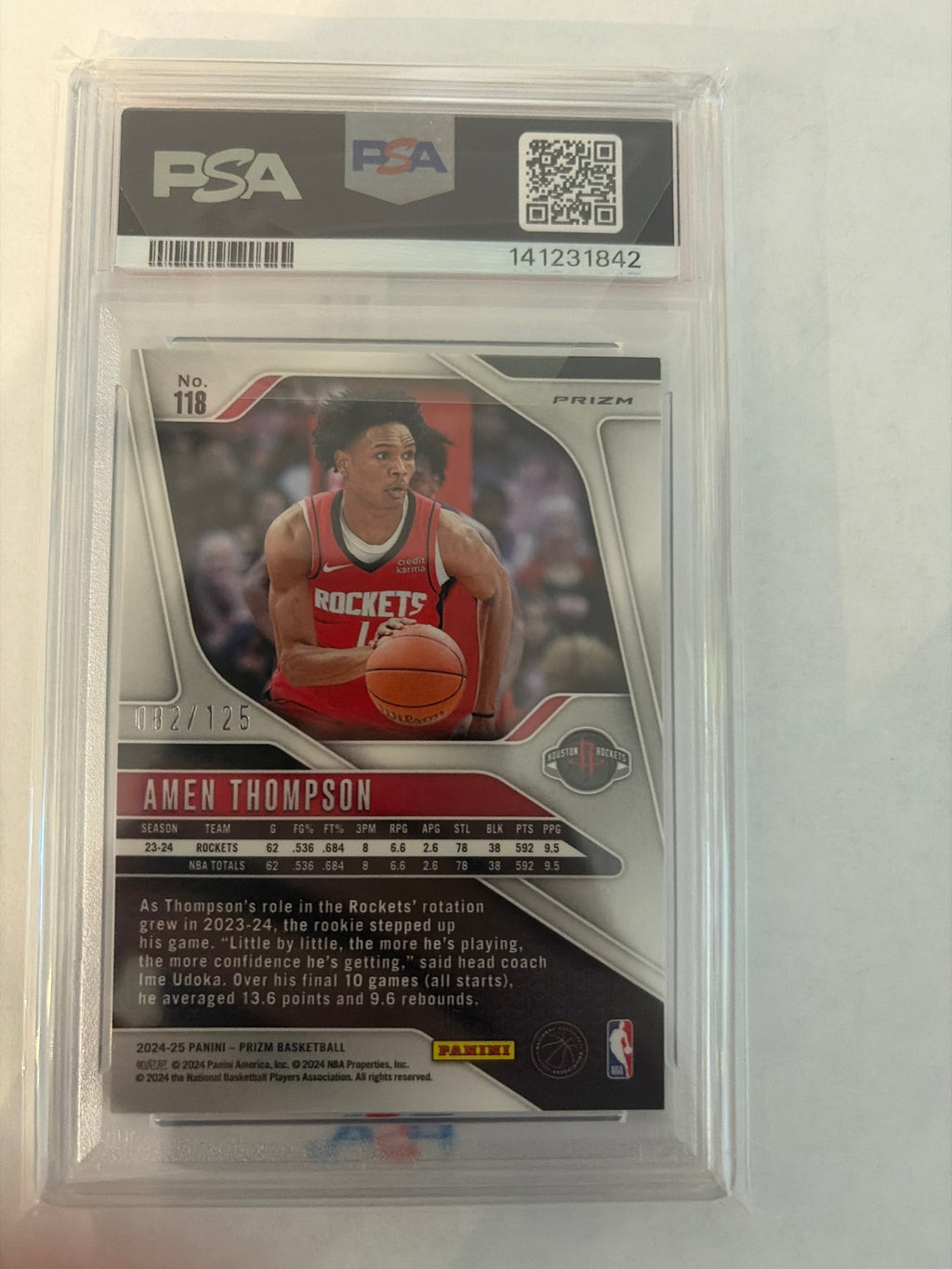 2024 prism amen Thompson blue ice PSA 10