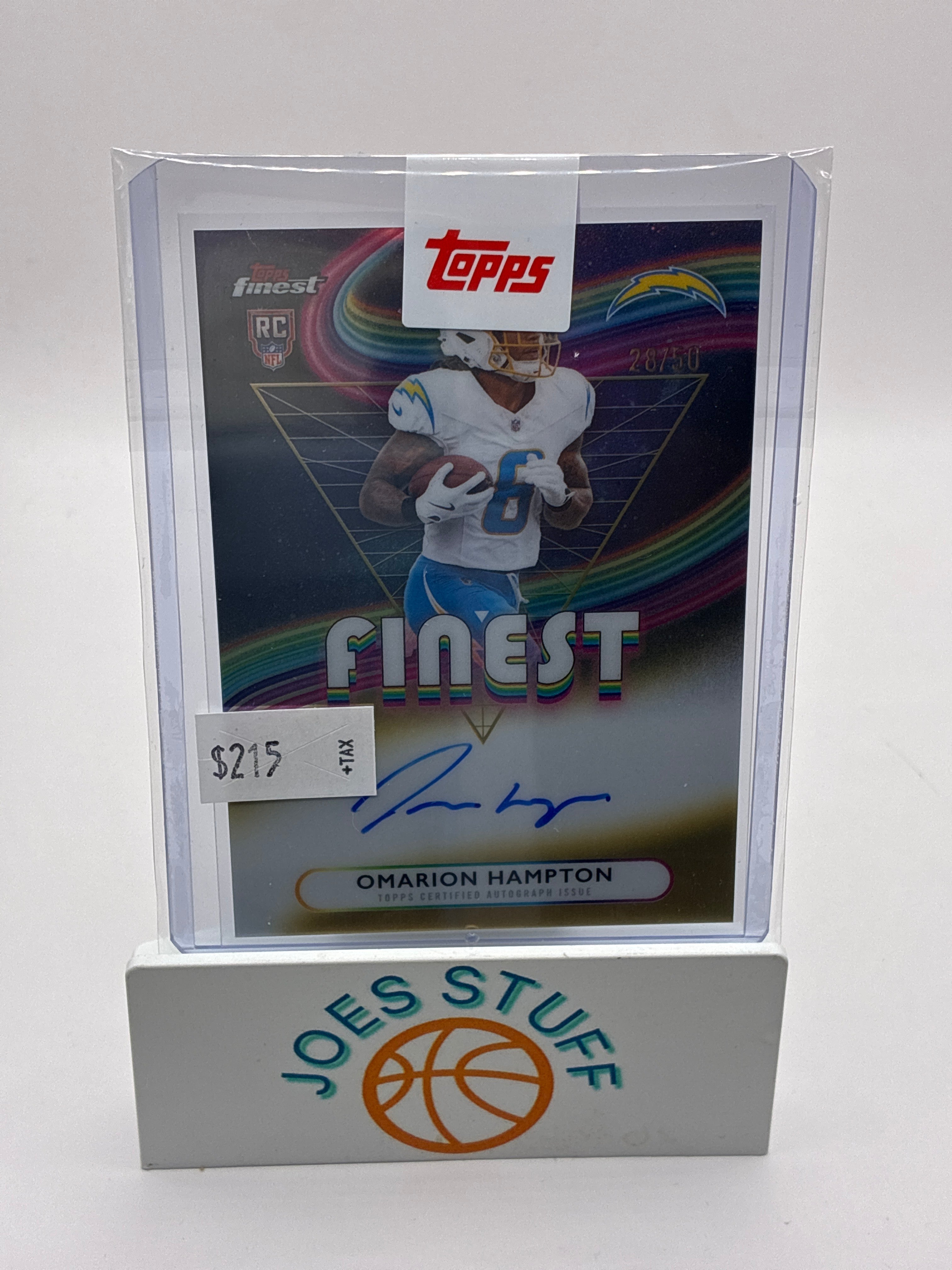 2025 Topps Finest Omarion Hampton Rookie Card Gold Auto 28/50