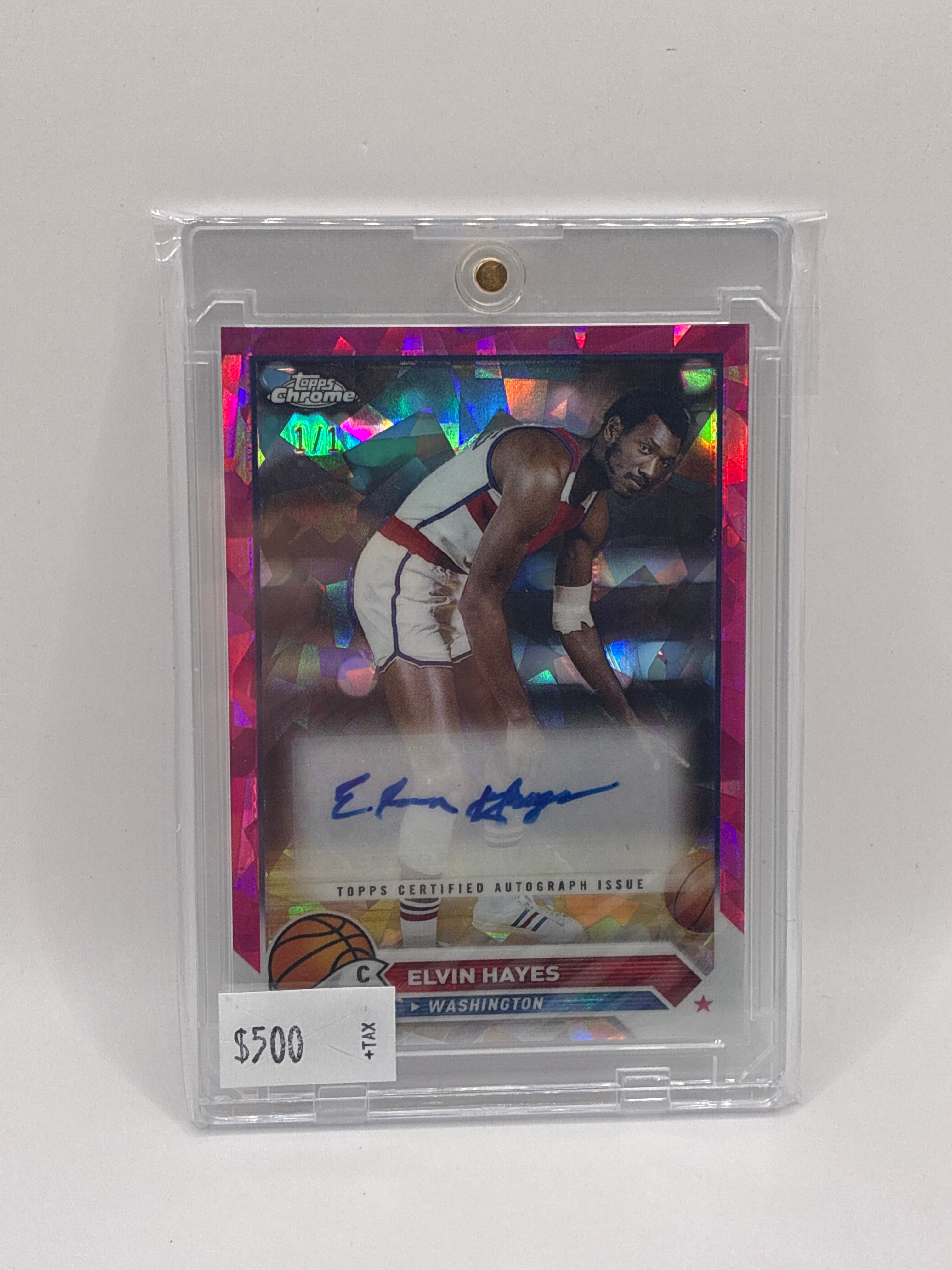 2024 Topps Chrome Elvin Hayes Autograph Pink Cracked Ice Refractor 1/1