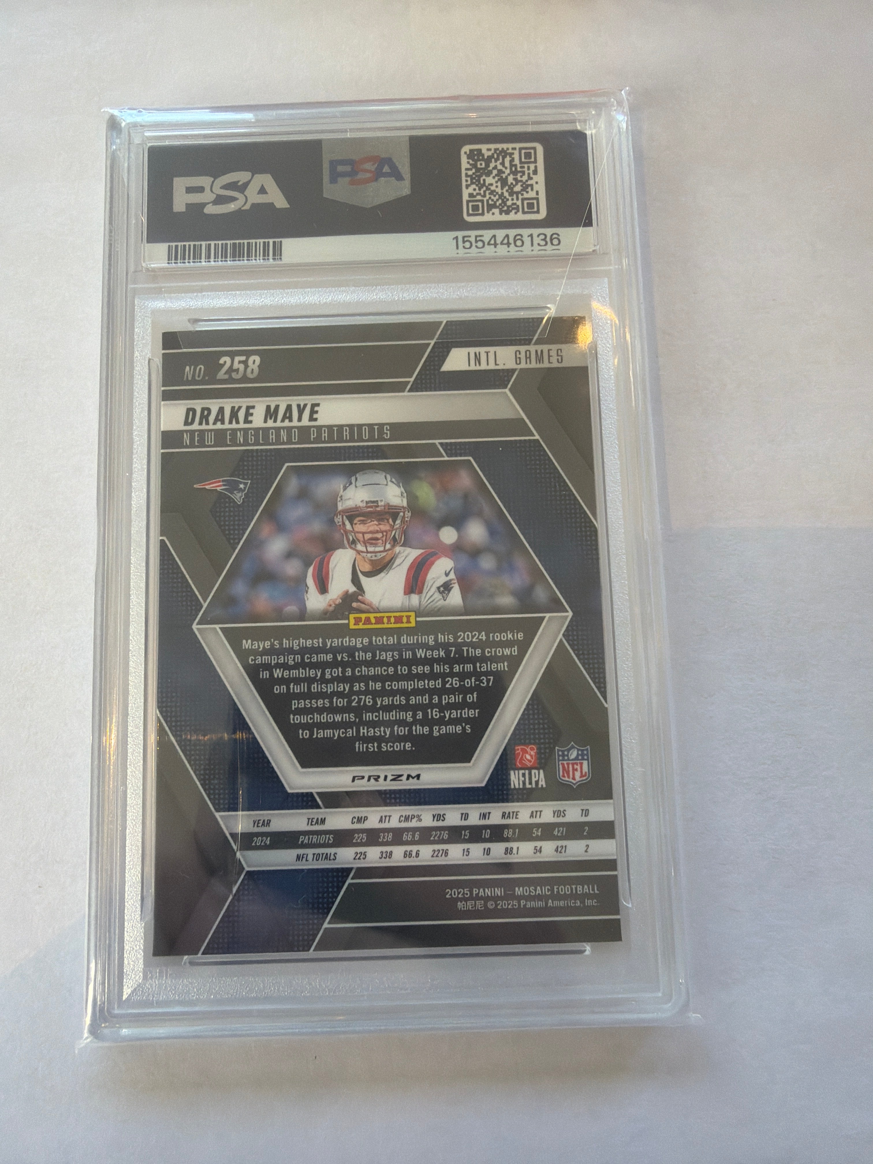 2025 mosaic drake maye genesis PSA10