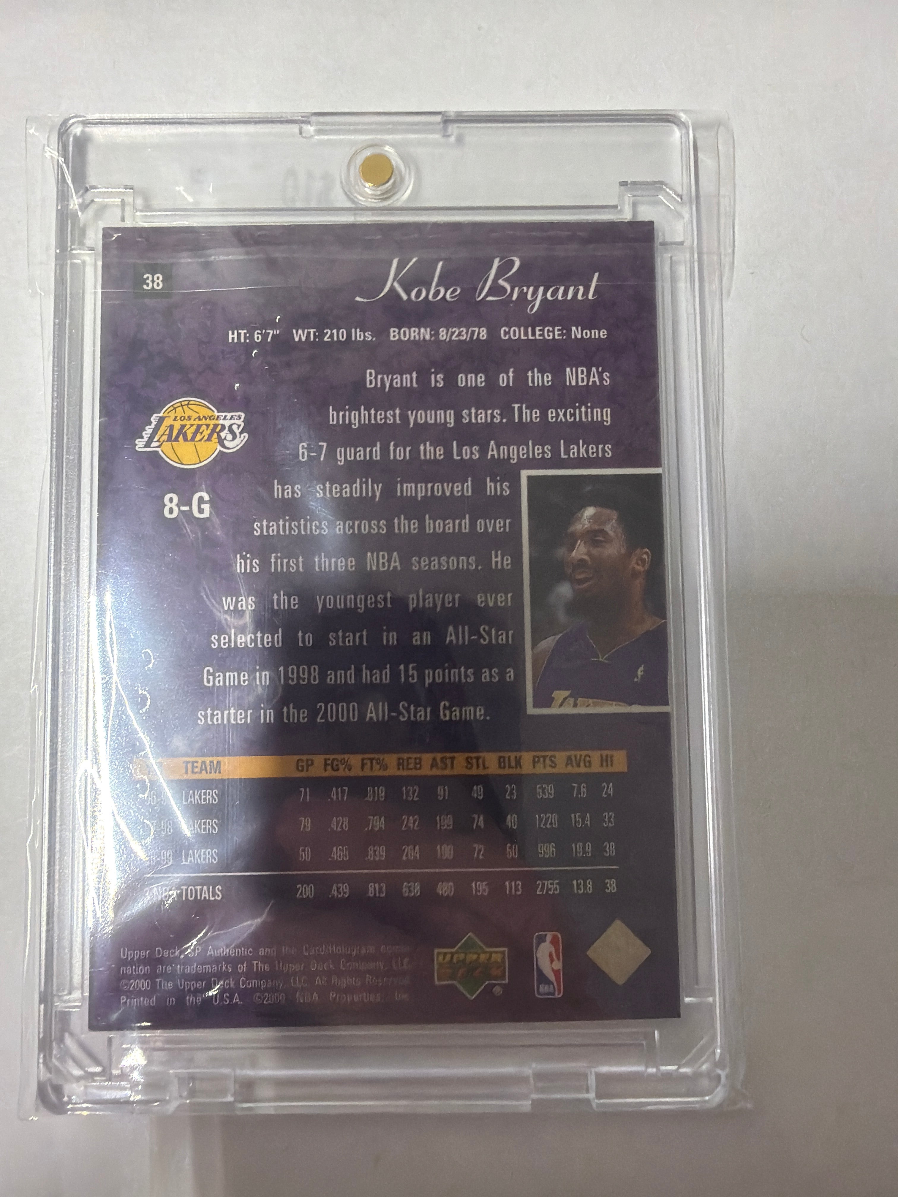 2000 authentic Kobe Bryant upper deck