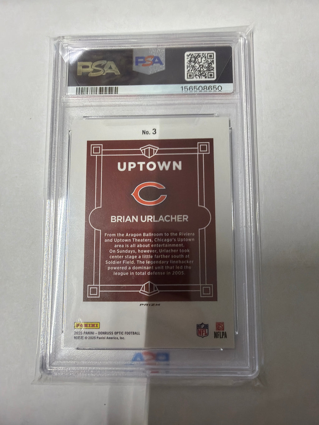 2025 Donruss optic Brian Urlacher uptown