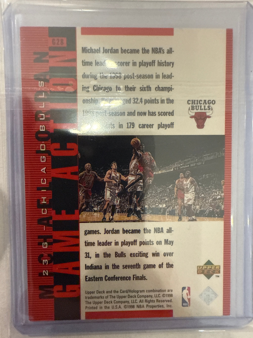 1998 Upper Deck Michael Jordan Game Action 657/2300