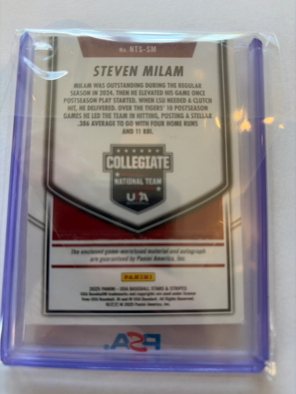 2025 Stars and Stripes Steven Milam auto