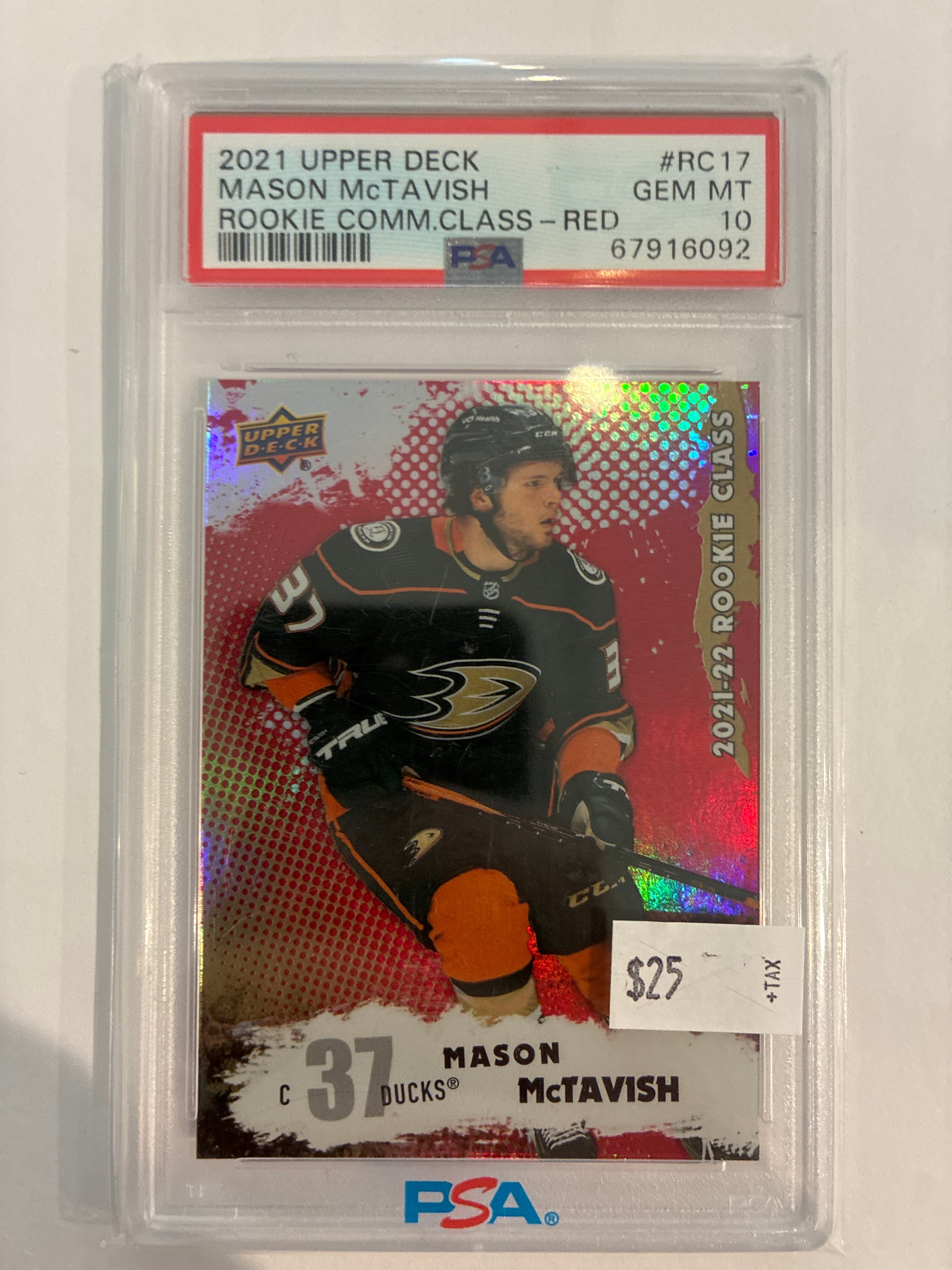 2021-22 Upper Deck Series 2 Rookie Commemorative Mason McTavish PSA 10
