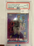 2019 Topps Chrome Ronald Acuna Jr Pink Refractor PSA 10