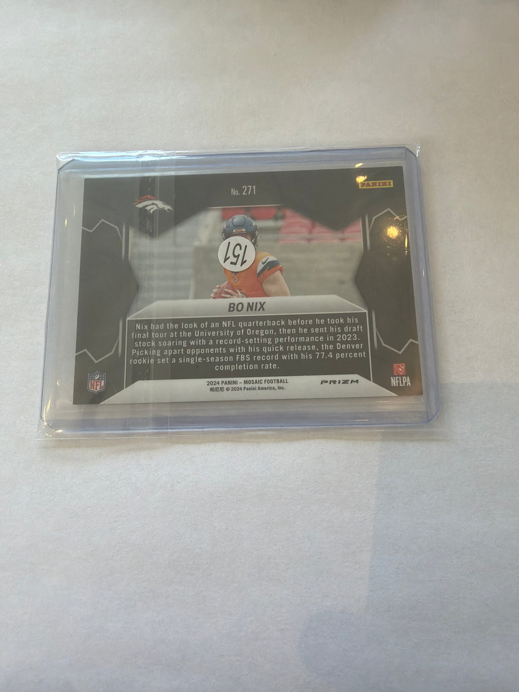 2024 Bo nix mosiac rookie card