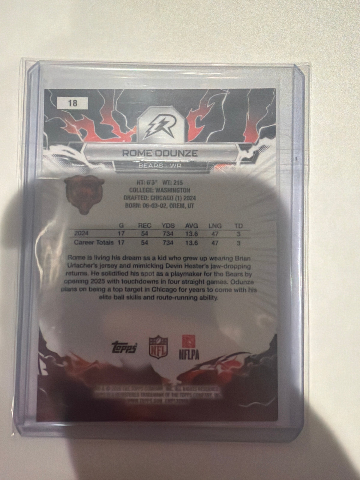 2026 Topps Rome Odunze 1/50 ￼