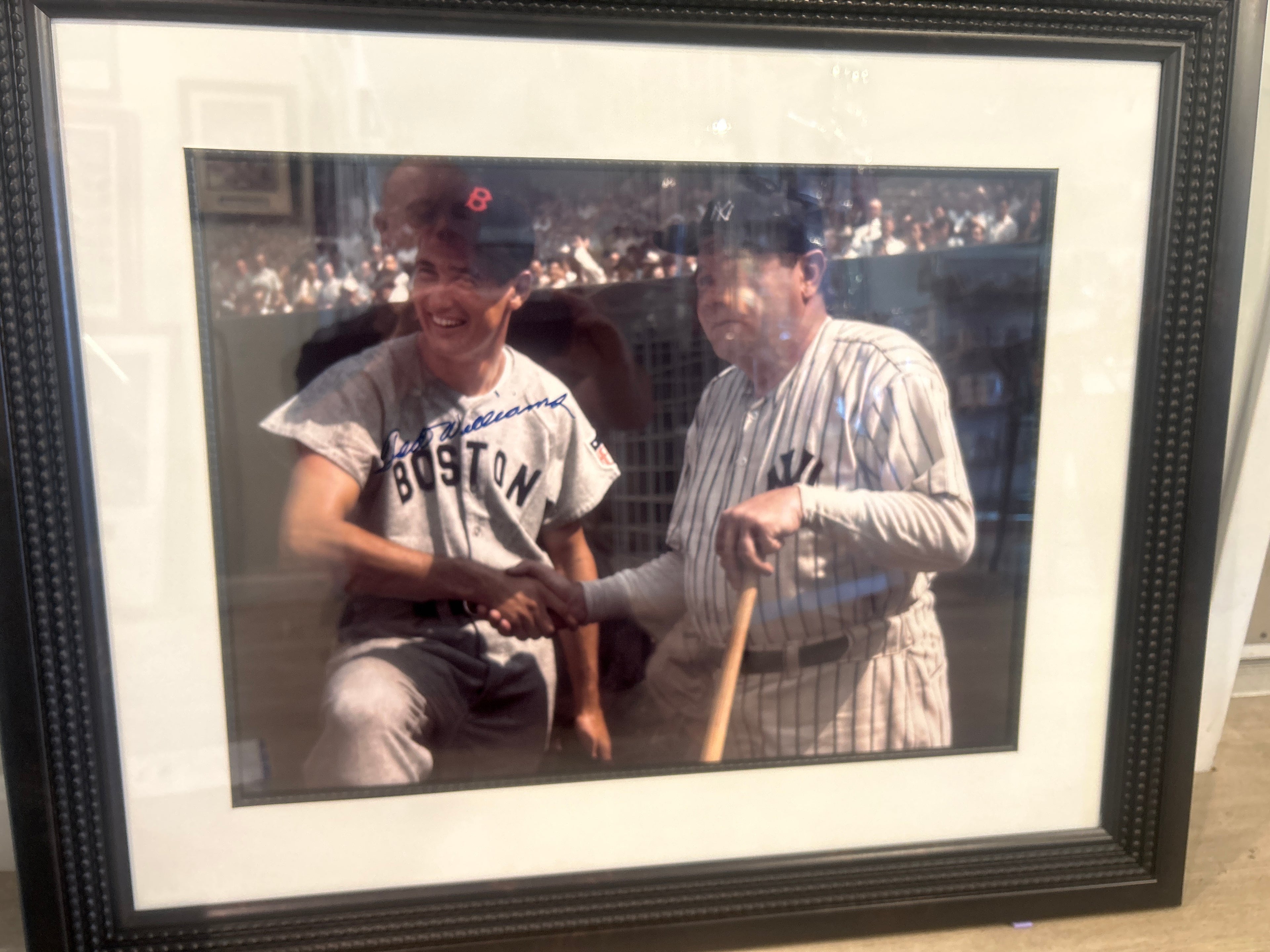 Ted Williams Autographed “Ted and the Babe” Framed Photo JSA Certified