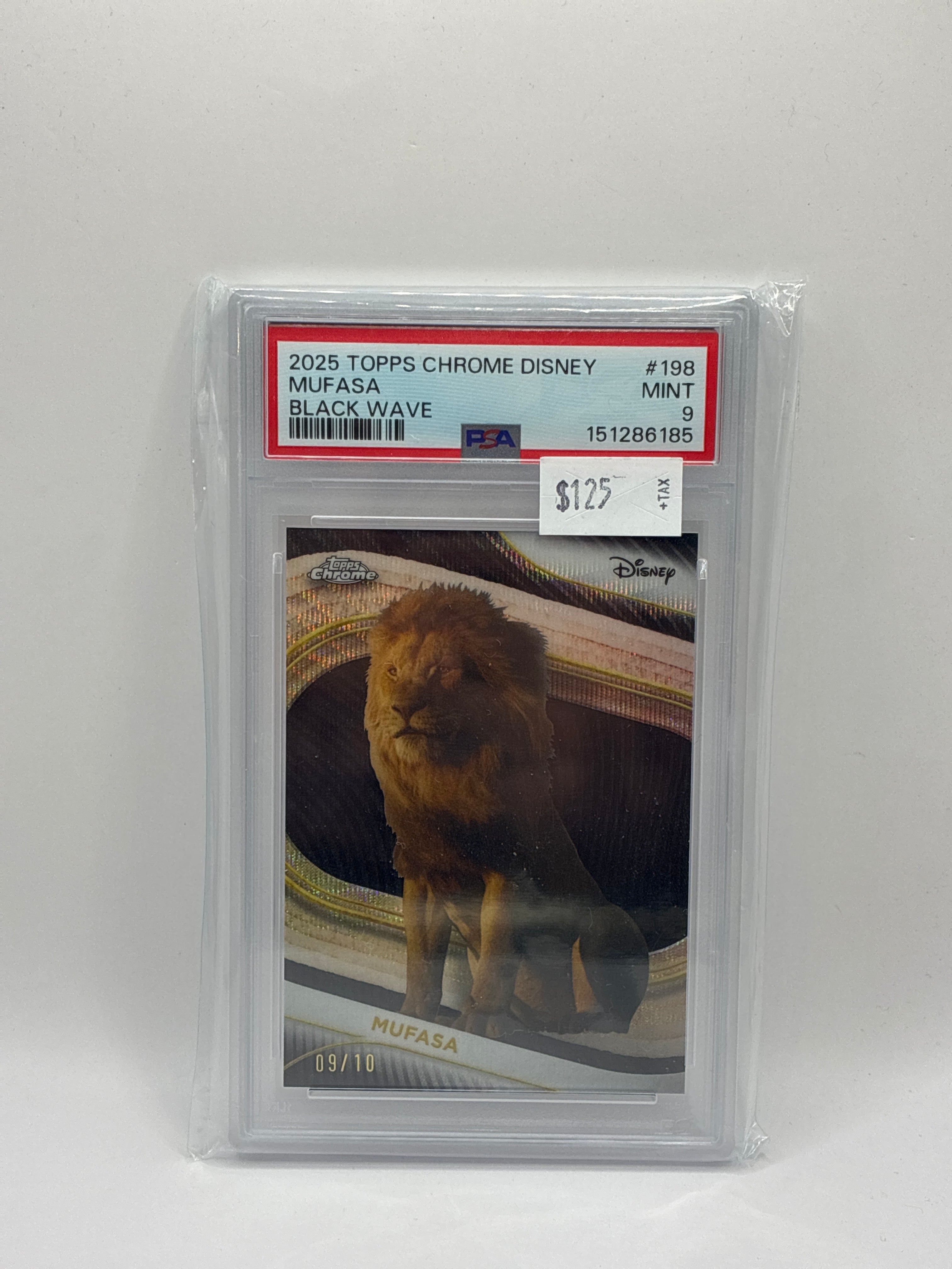 2025 Topps Chrome Disney Mufas Black Wave PSA 9 09/10