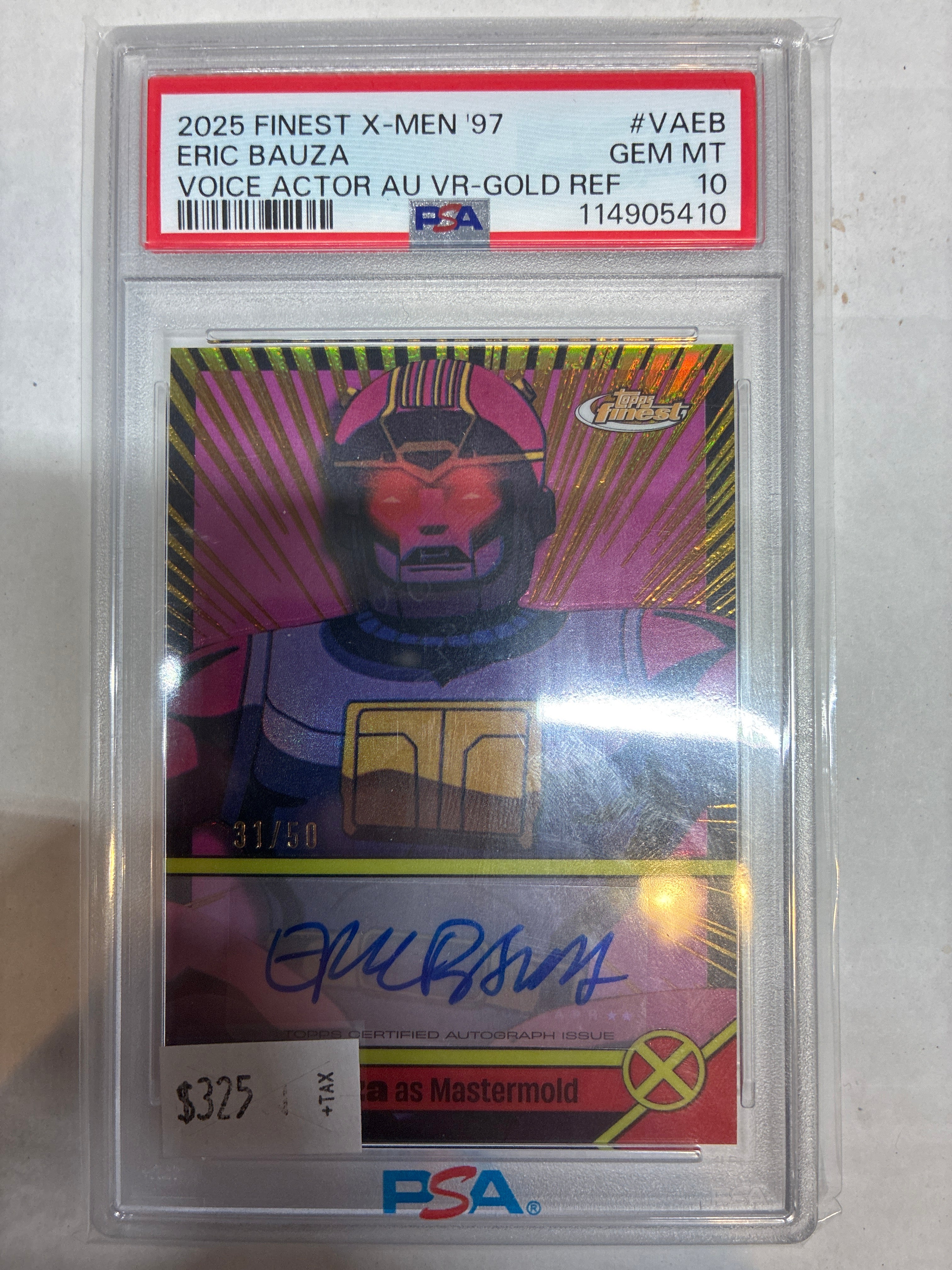 2025 Finest X-Men 97 Eric Bauza Voice Actor AU-VR Gold Refractor /50 PSA 10