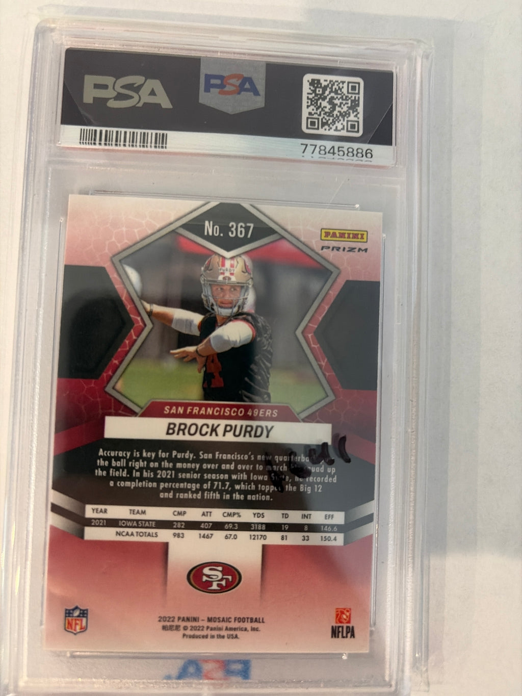 2022 mosiac Brock purdy reactive orange PSA10